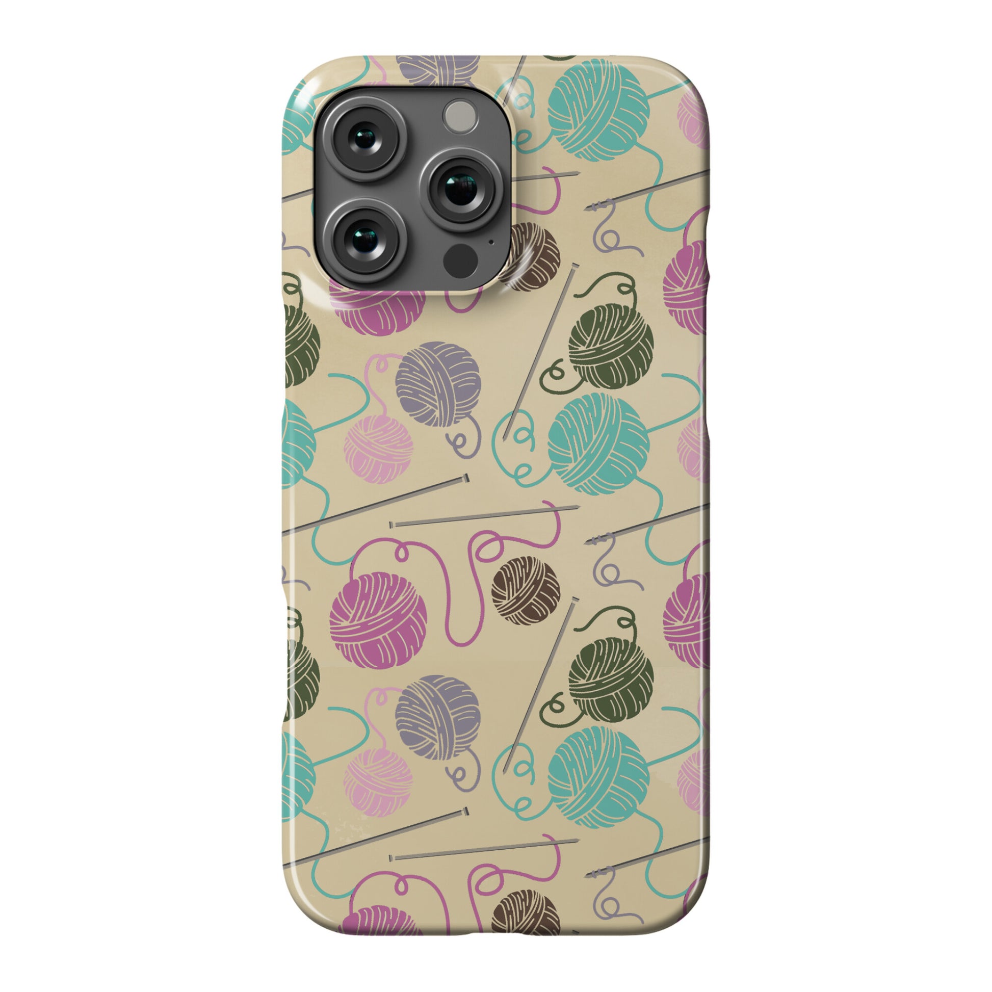 Yarn Balls and Knitting Needles Phone Case