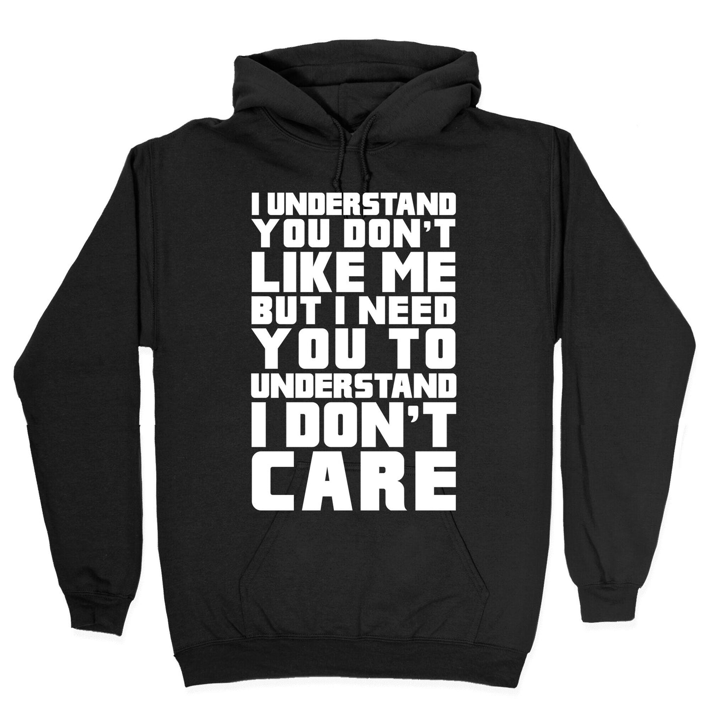 I Understand You Don't Like Me But I Need You To Understand I Don't Care Hoodie
