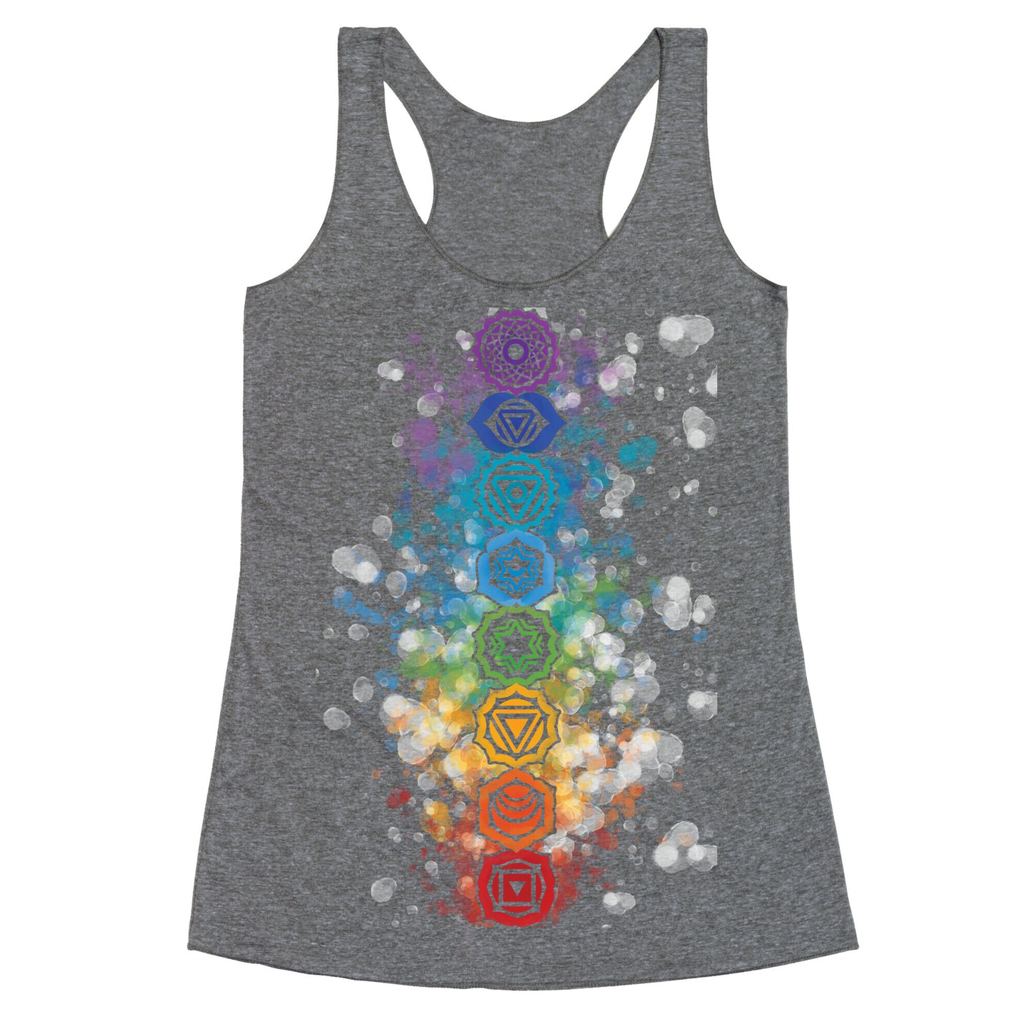 Watercolor Chakra Symbols Racerback Tank
