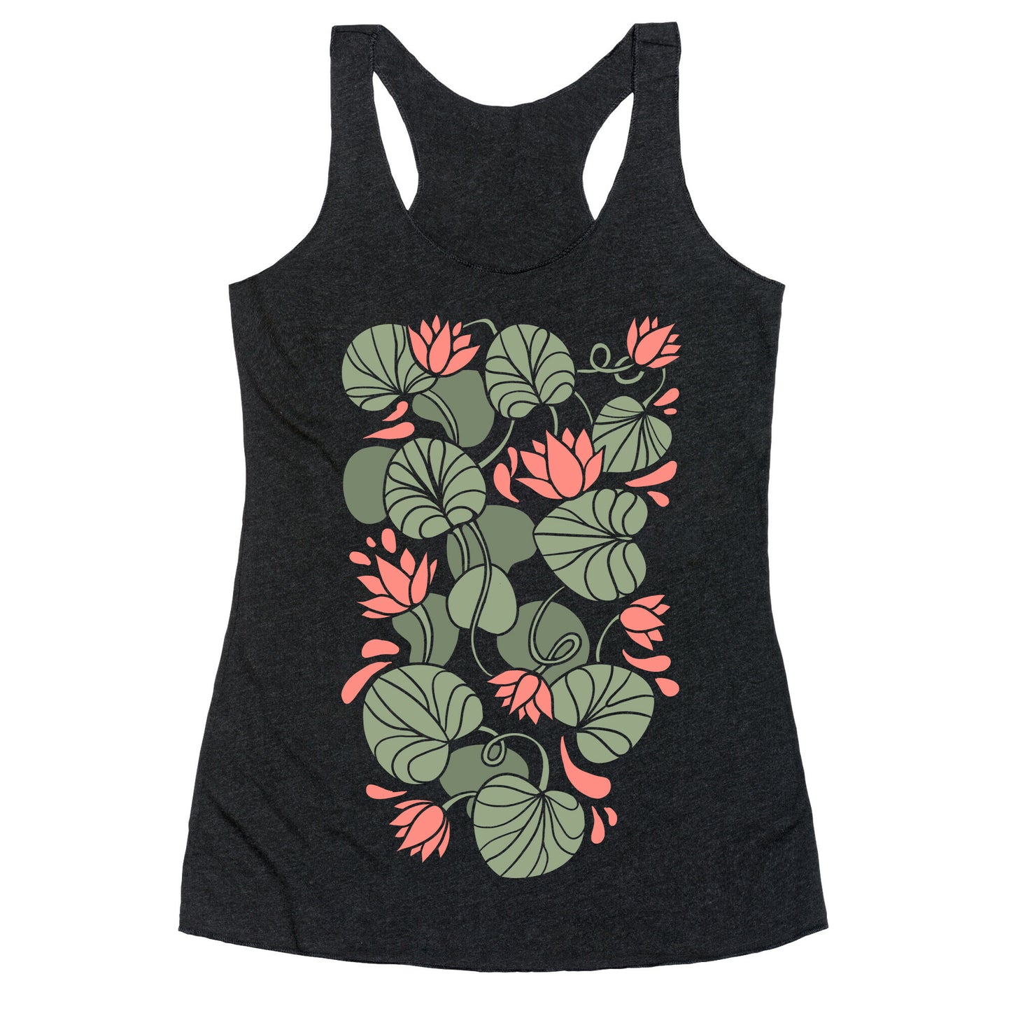 Art Nouveau Water Lilies Racerback Tank