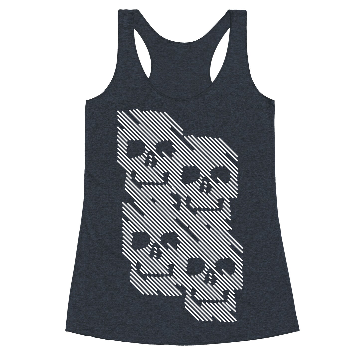 Repeating Skull Bars Racerback Tank
