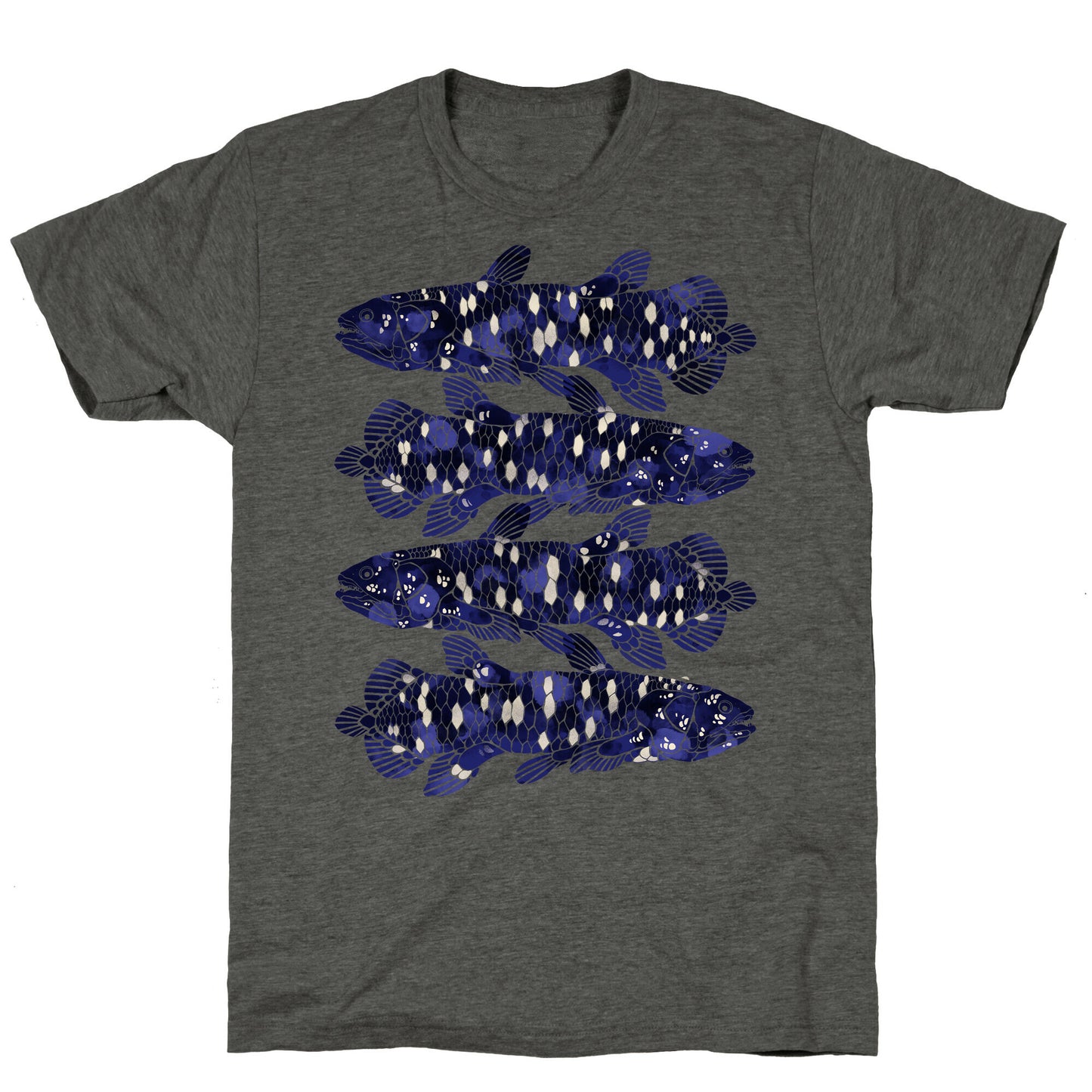 Geometric Jeweled Coelacanth Fish Unisex Triblend Tee
