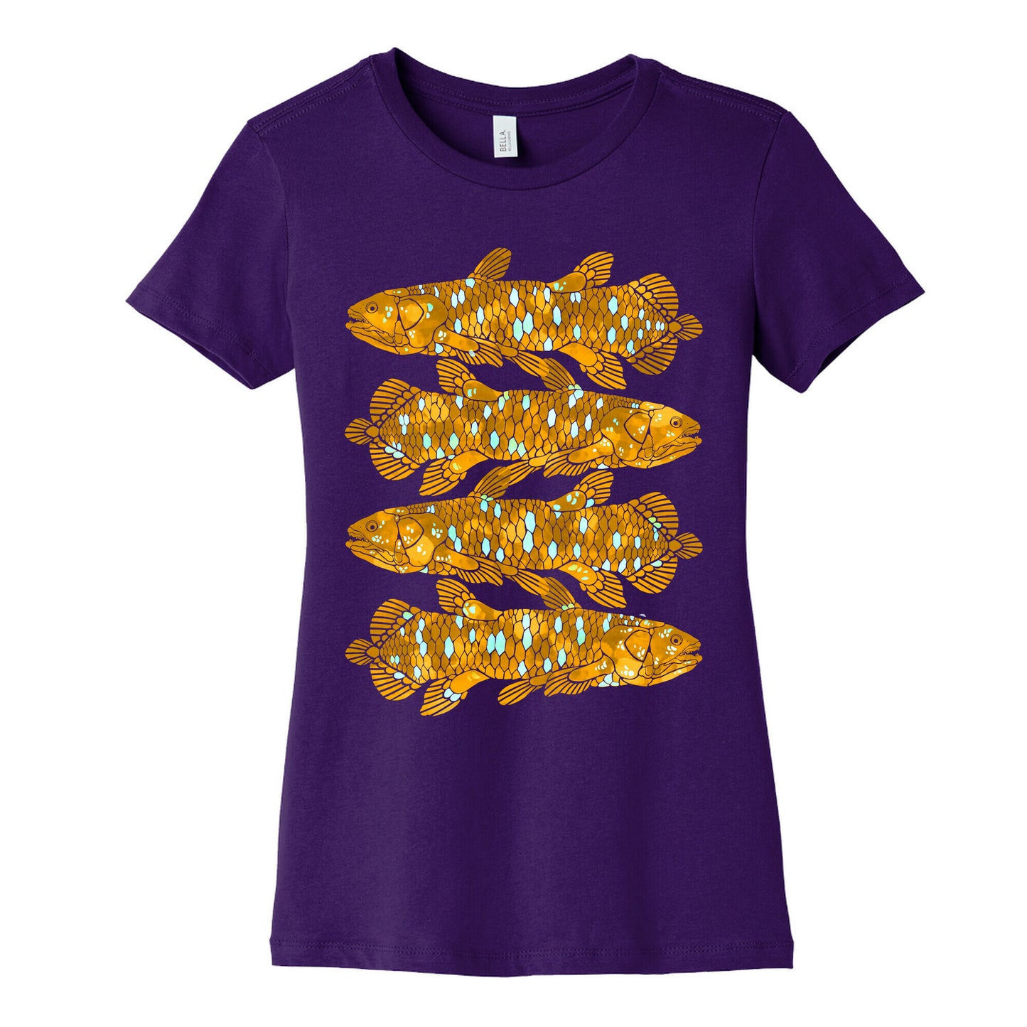 Geometric Jeweled Coelacanth Fish Women's Cotton Tee