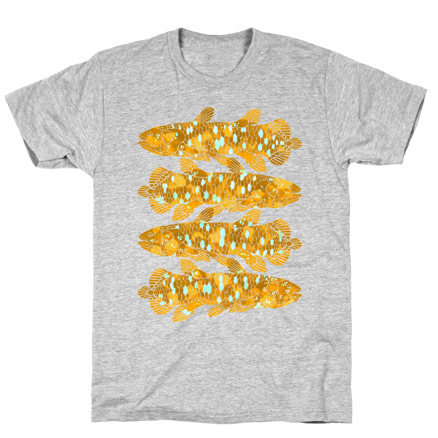 Geometric Jeweled Coelacanth Fish T-Shirt