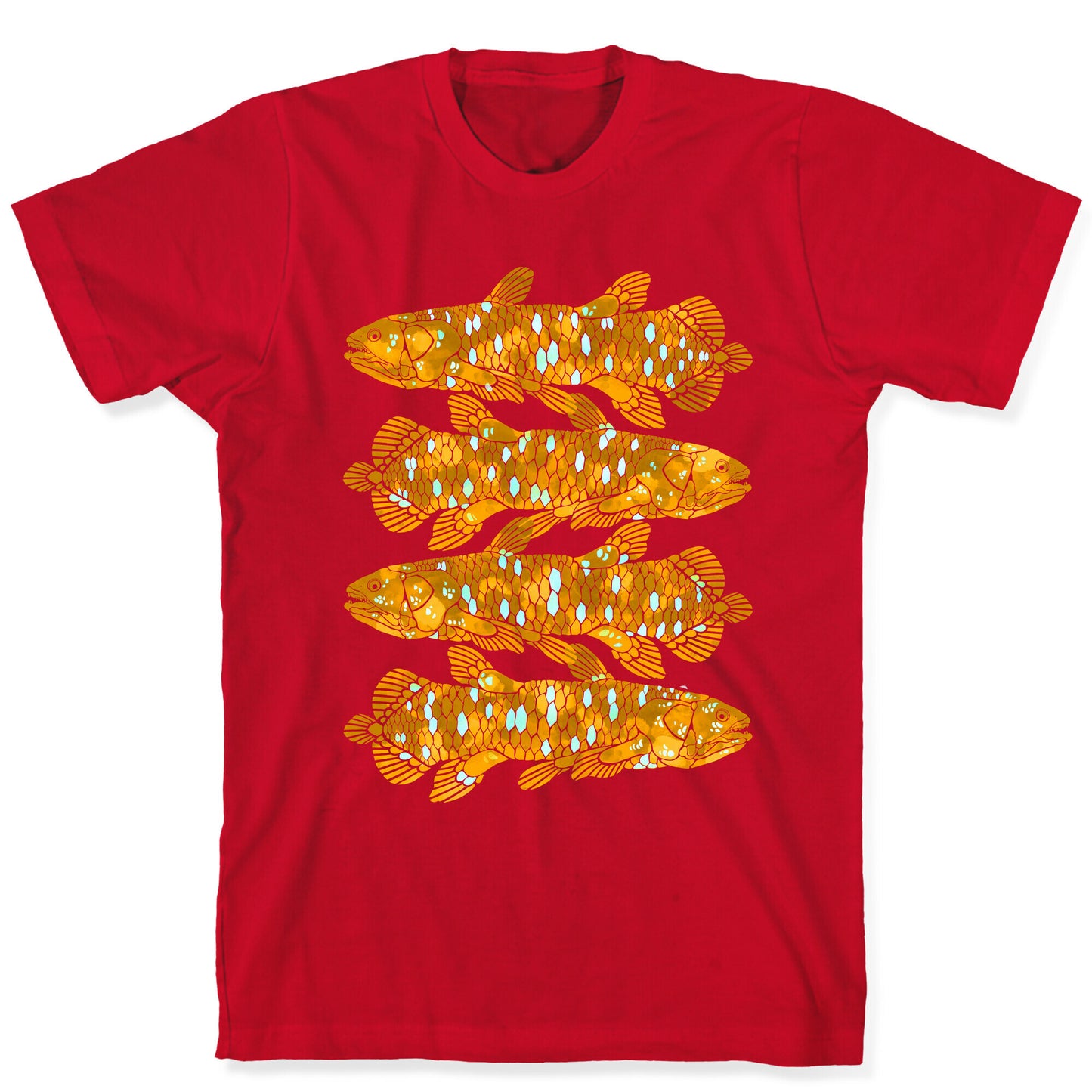 Geometric Jeweled Coelacanth Fish T-Shirt