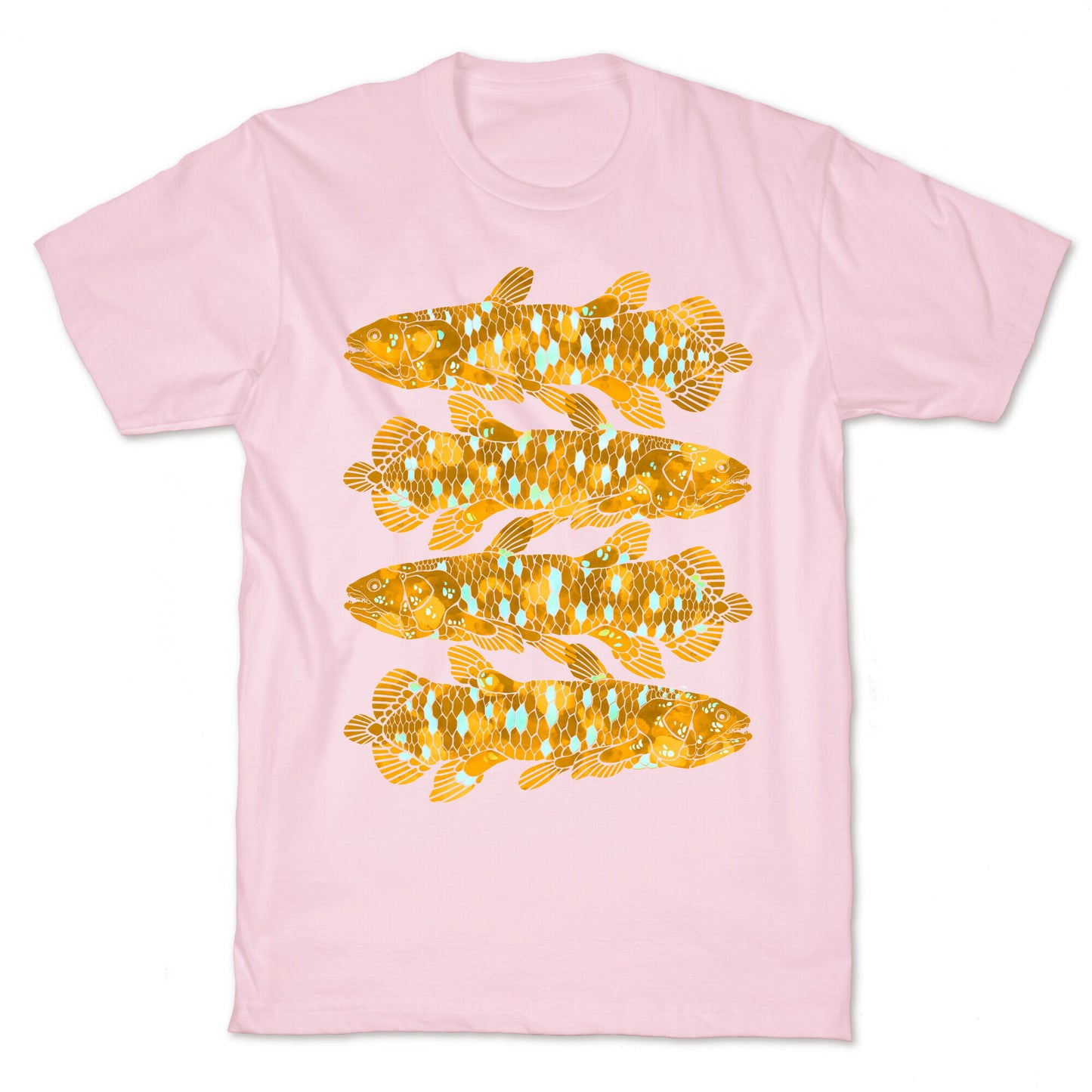 Geometric Jeweled Coelacanth Fish T-Shirt