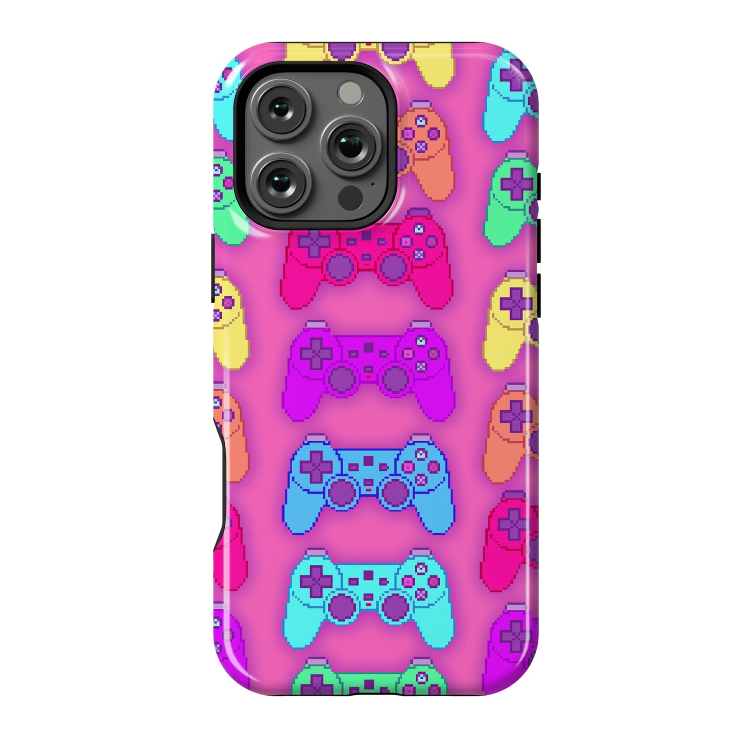 Rainbow Pixel Game Controller Phone Case