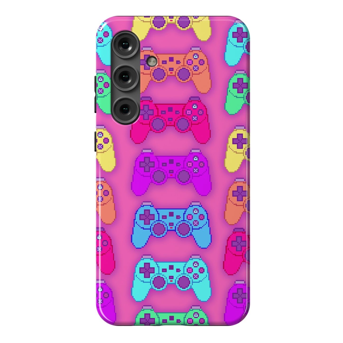 Rainbow Pixel Game Controller Phone Case