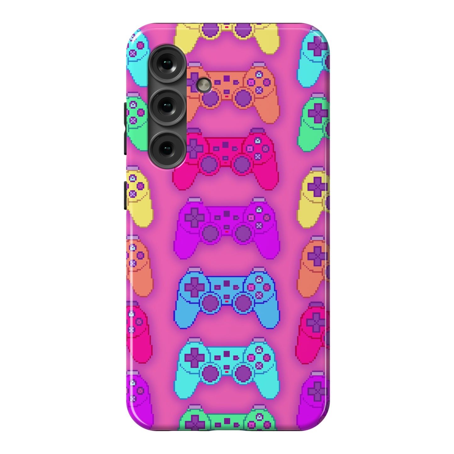 Rainbow Pixel Game Controller Phone Case