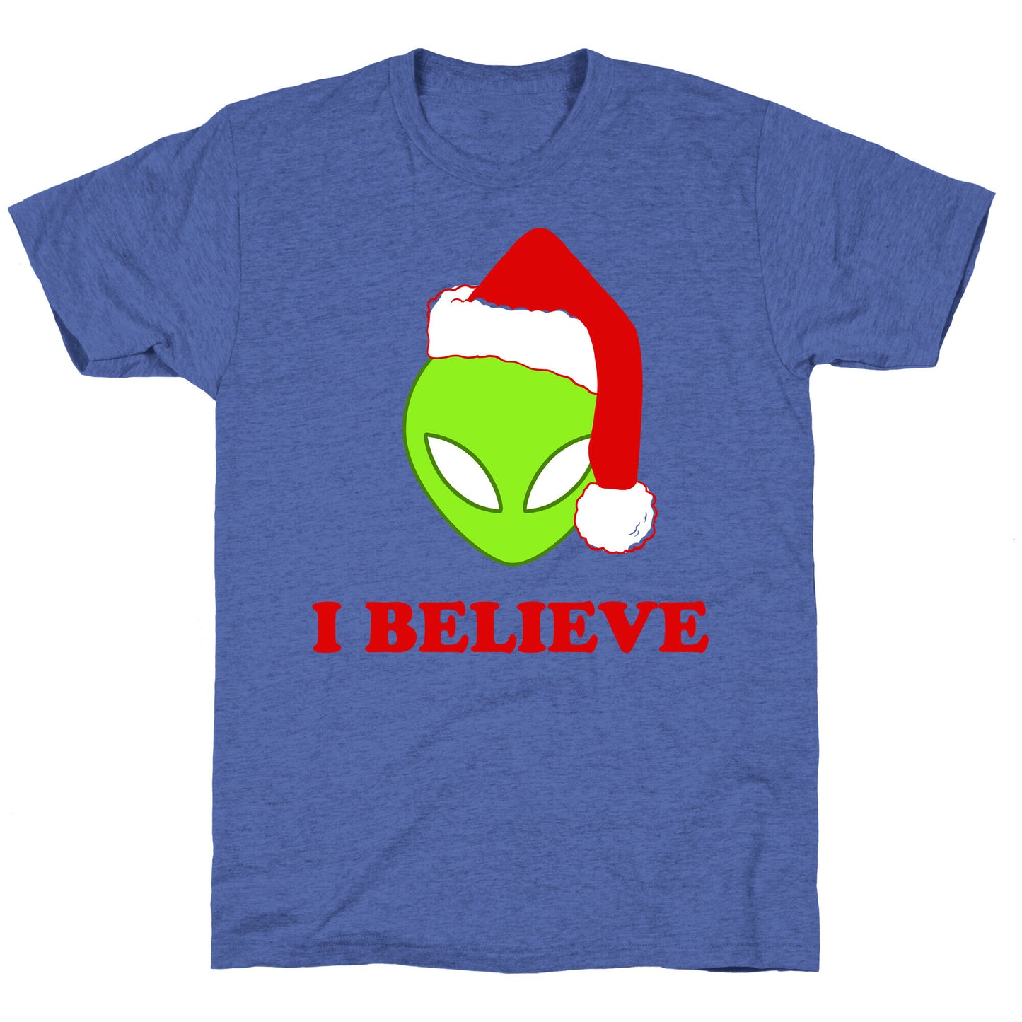 I Believe Christmas Aliens Unisex Triblend Tee