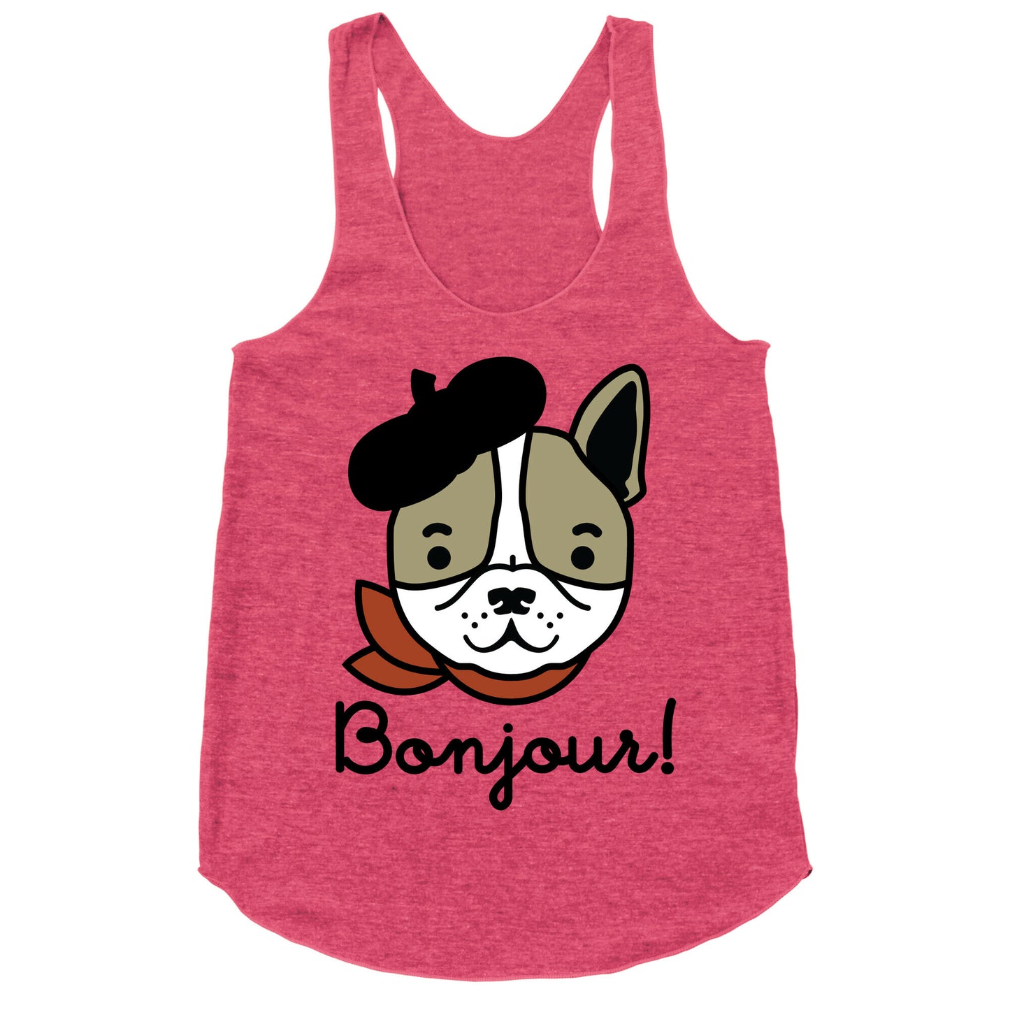 Bonjour French Bulldog Racerback Tank