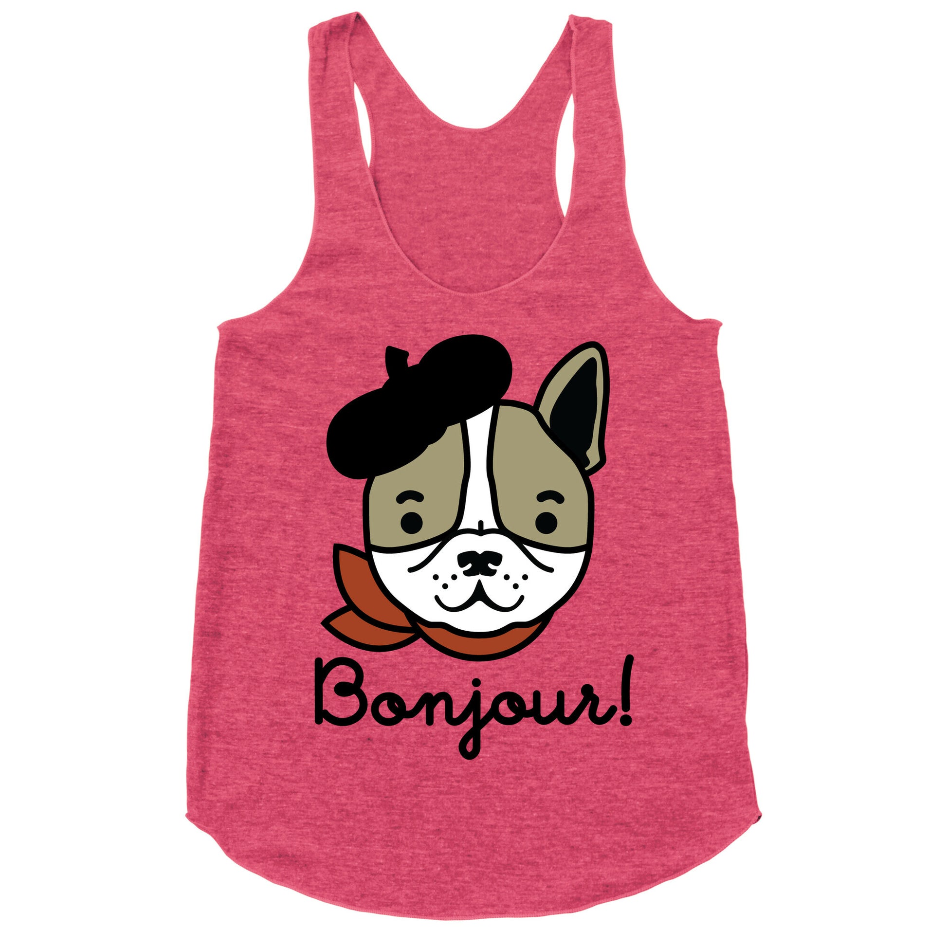 Bonjour French Bulldog Racerback Tank