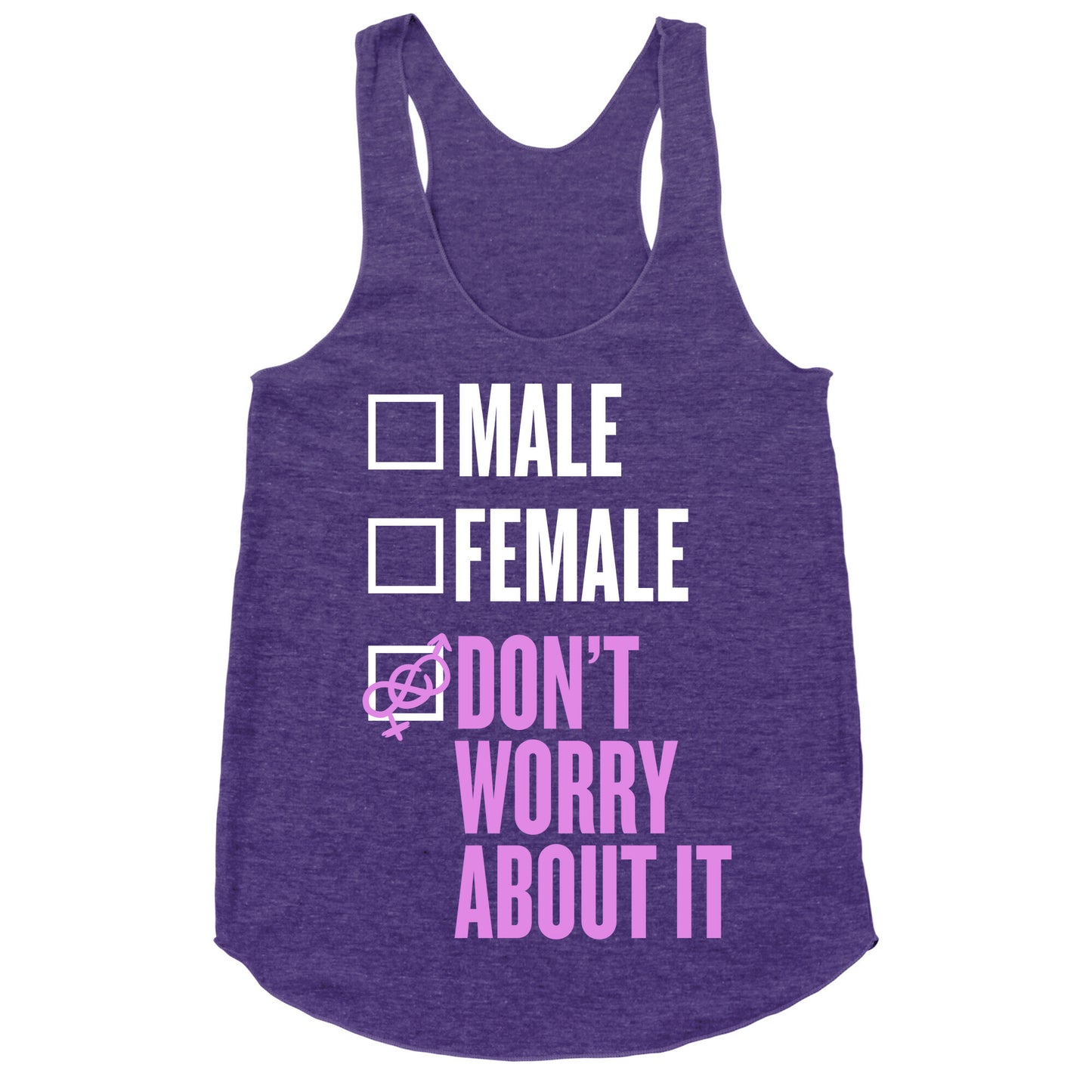 I am Genderfluid Check List Racerback Tank