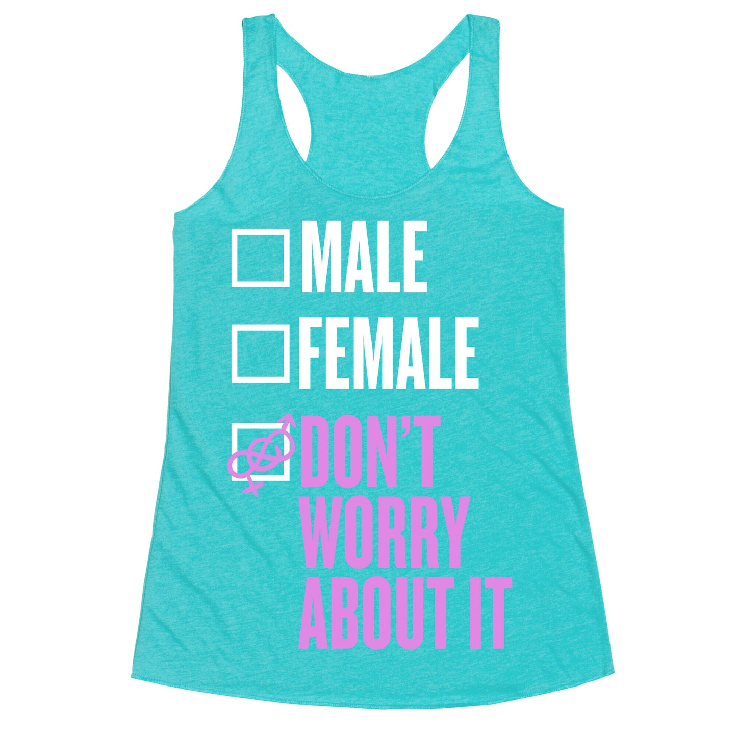 I am Genderfluid Check List Racerback Tank
