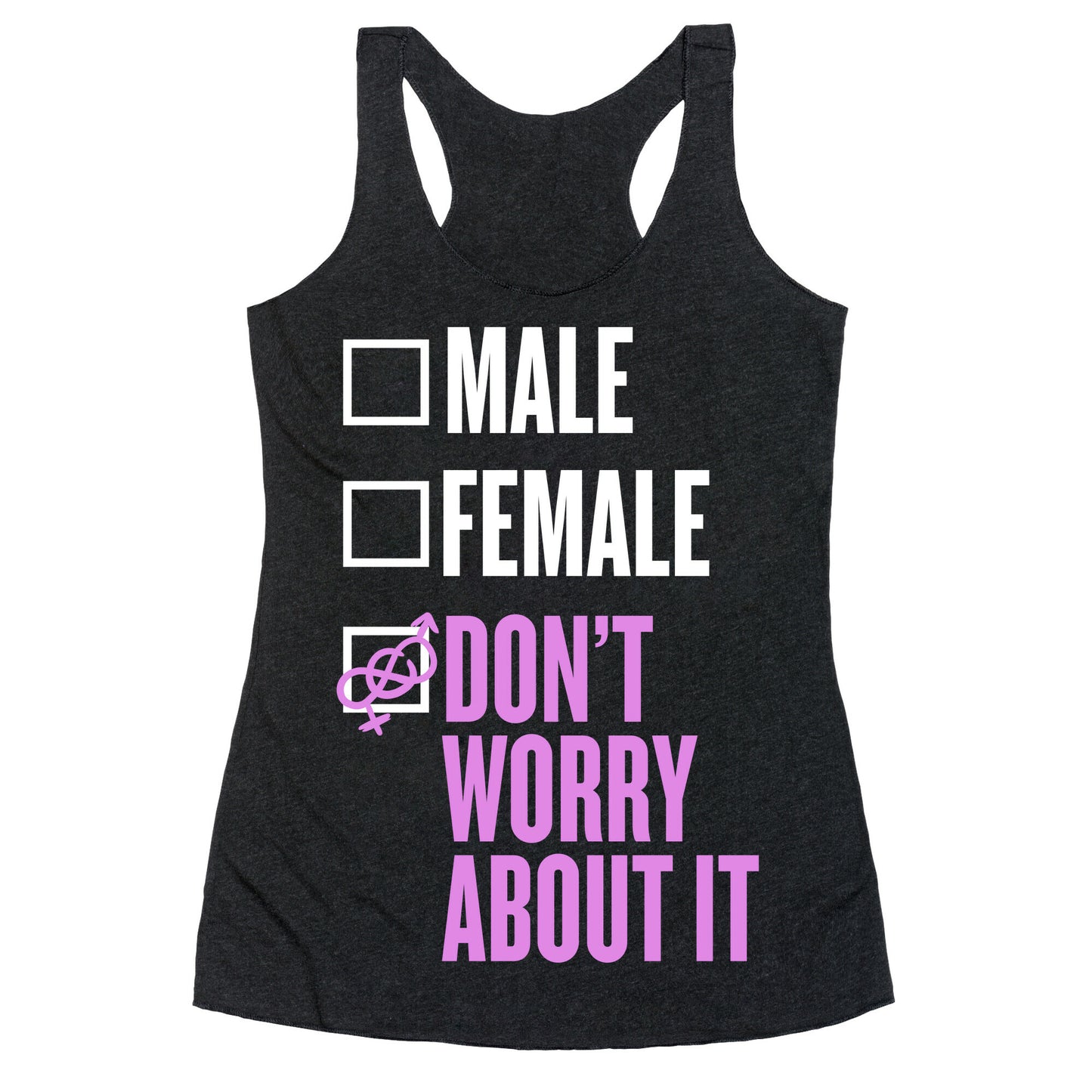 I am Genderfluid Check List Racerback Tank
