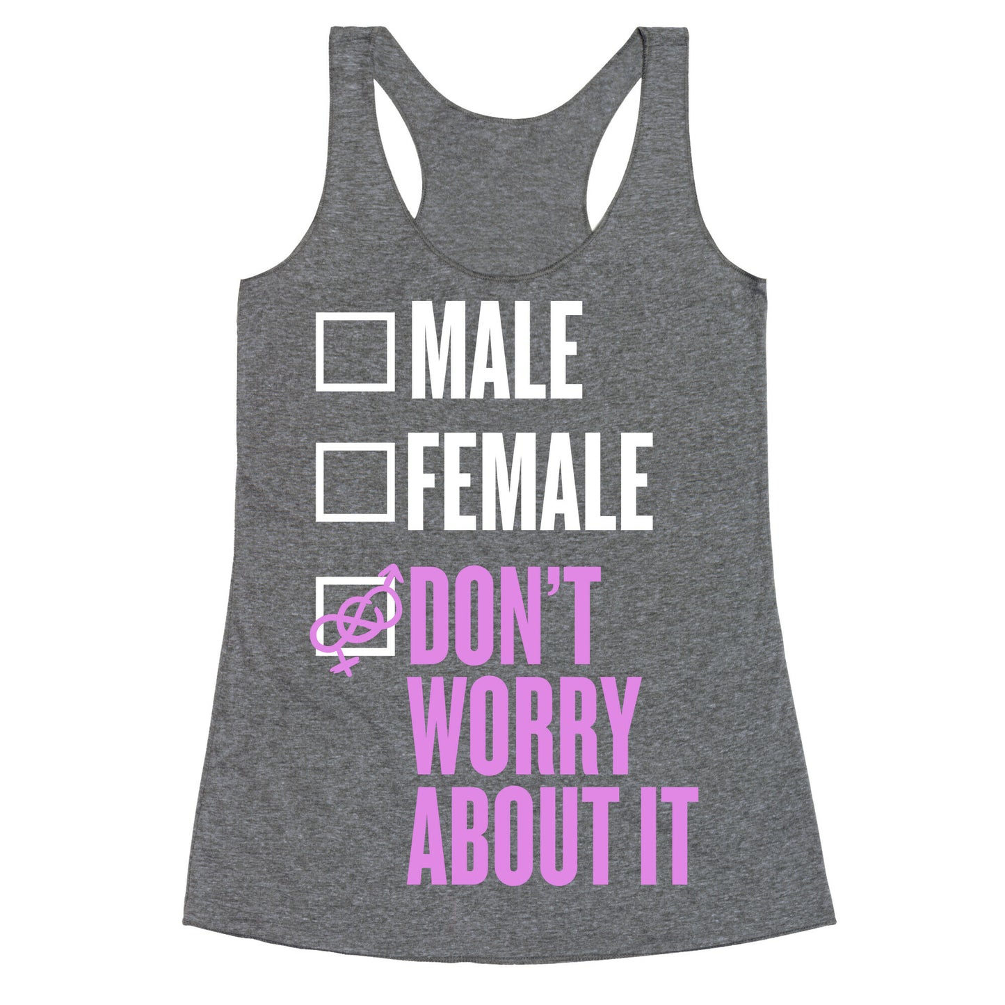 I am Genderfluid Check List Racerback Tank
