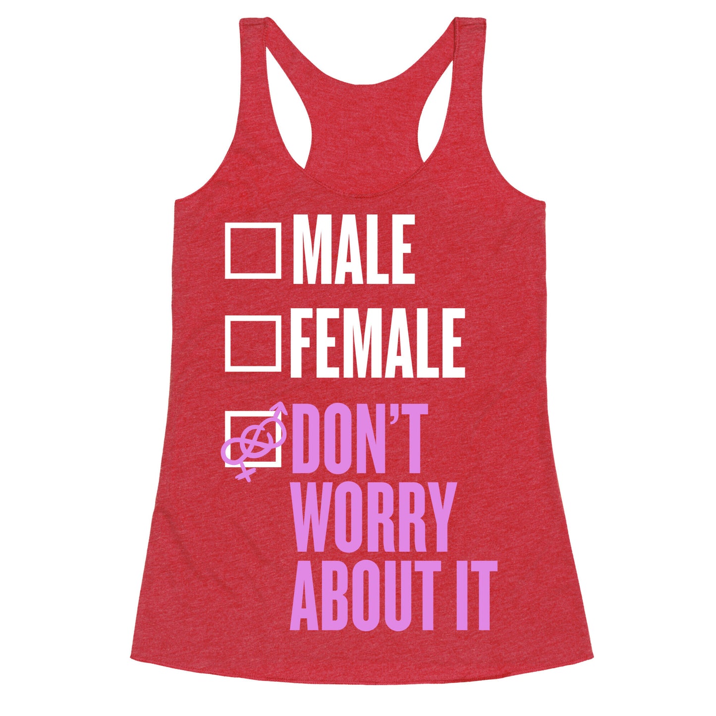 I am Genderfluid Check List Racerback Tank