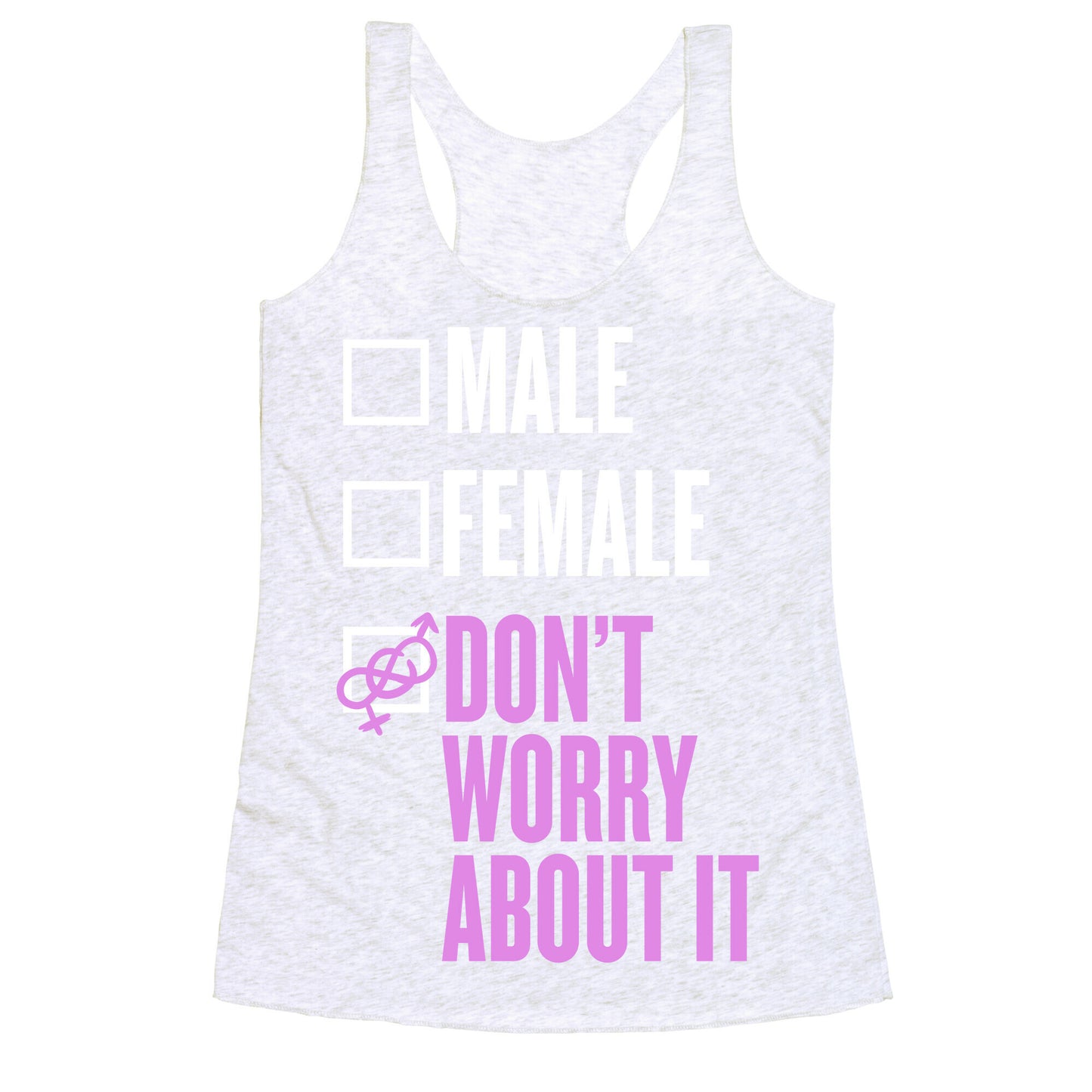 I am Genderfluid Check List Racerback Tank