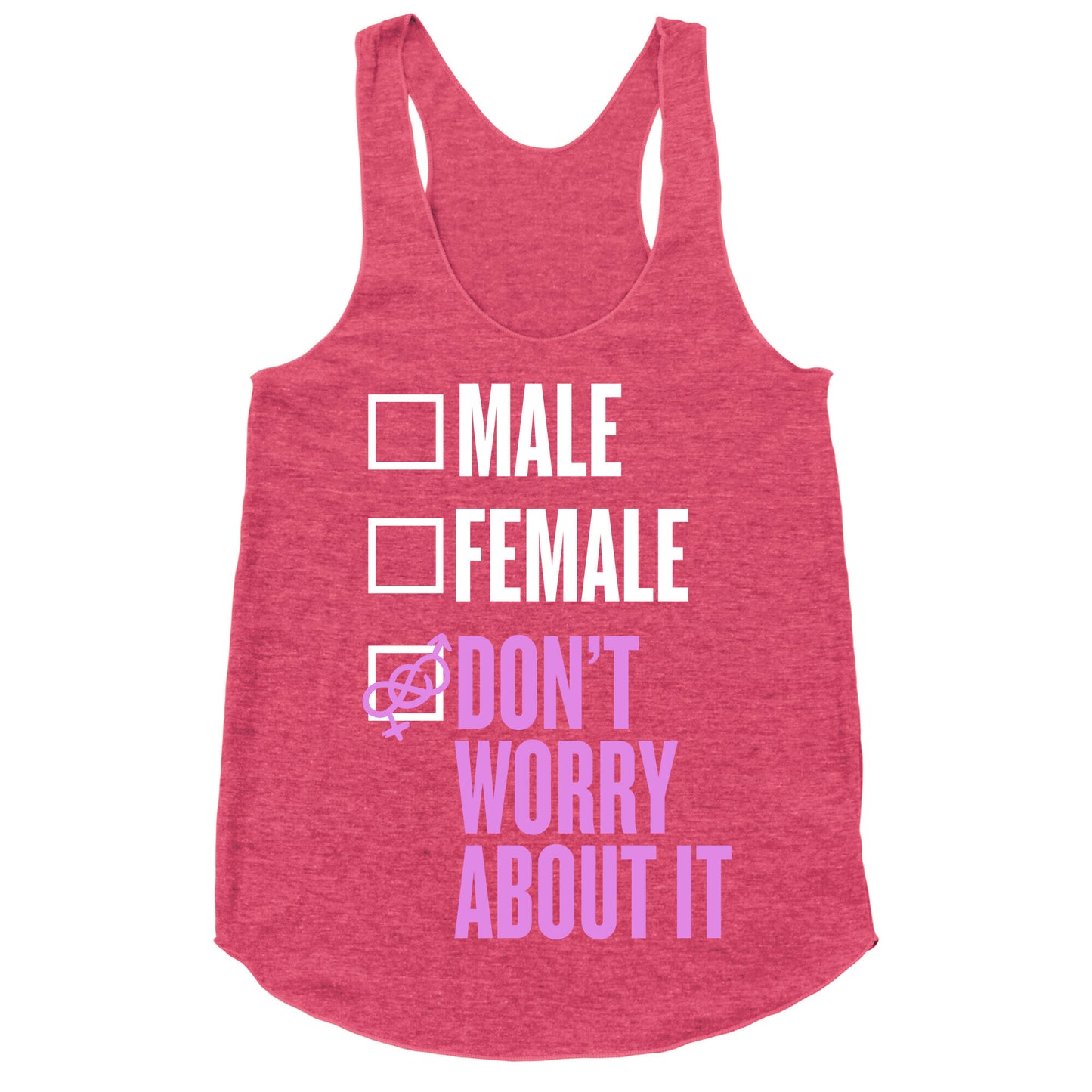 I am Genderfluid Check List Racerback Tank