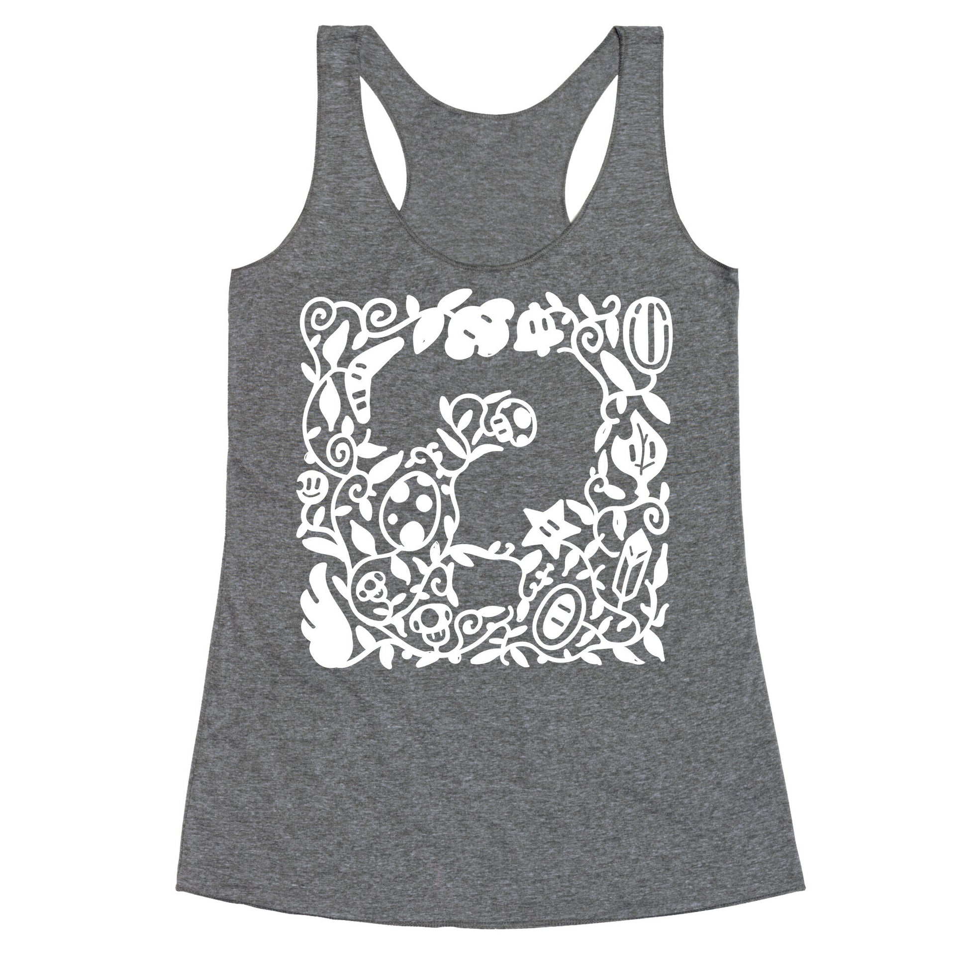 Floral Question Block Racerback Tank