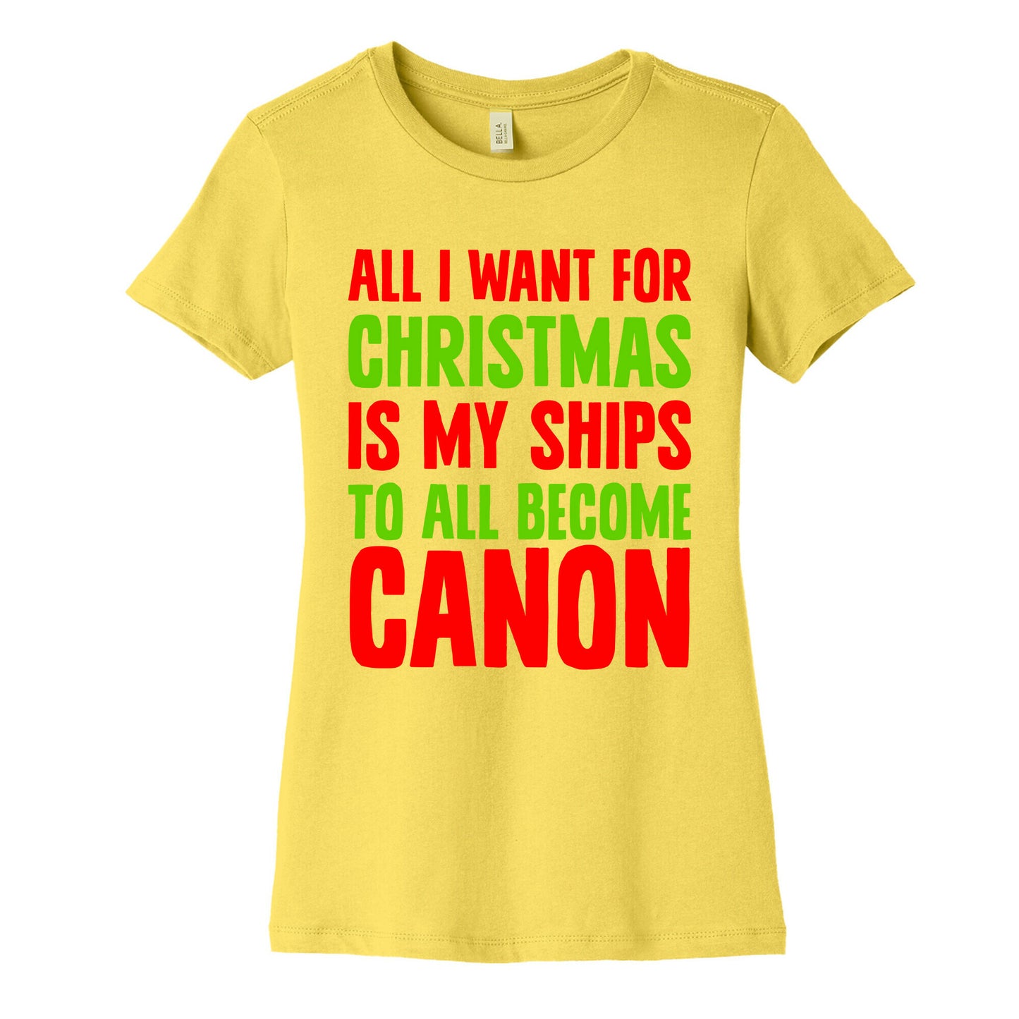 All I Want For Christmas Is My Ships To All Become Canon Women's Cotton Tee