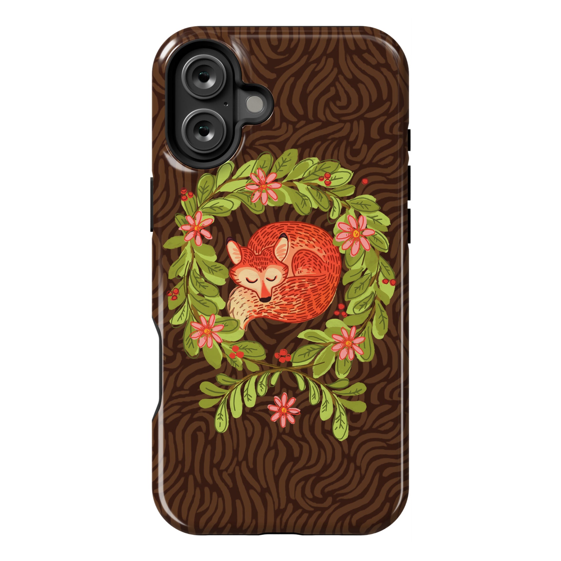 Sleeping Fox Wreath Phone Case
