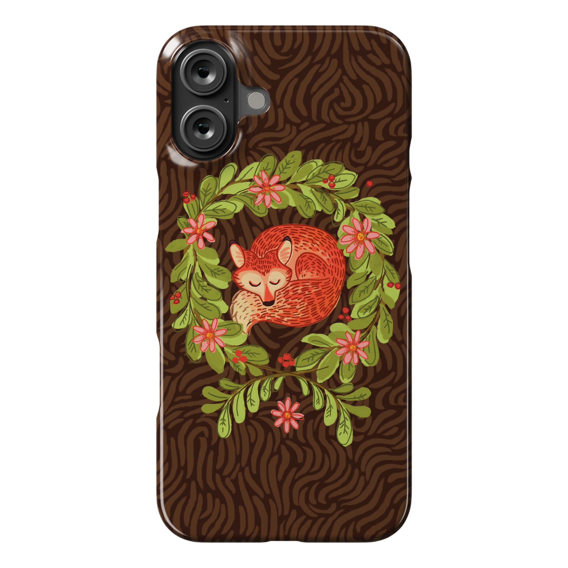 Sleeping Fox Wreath Phone Case