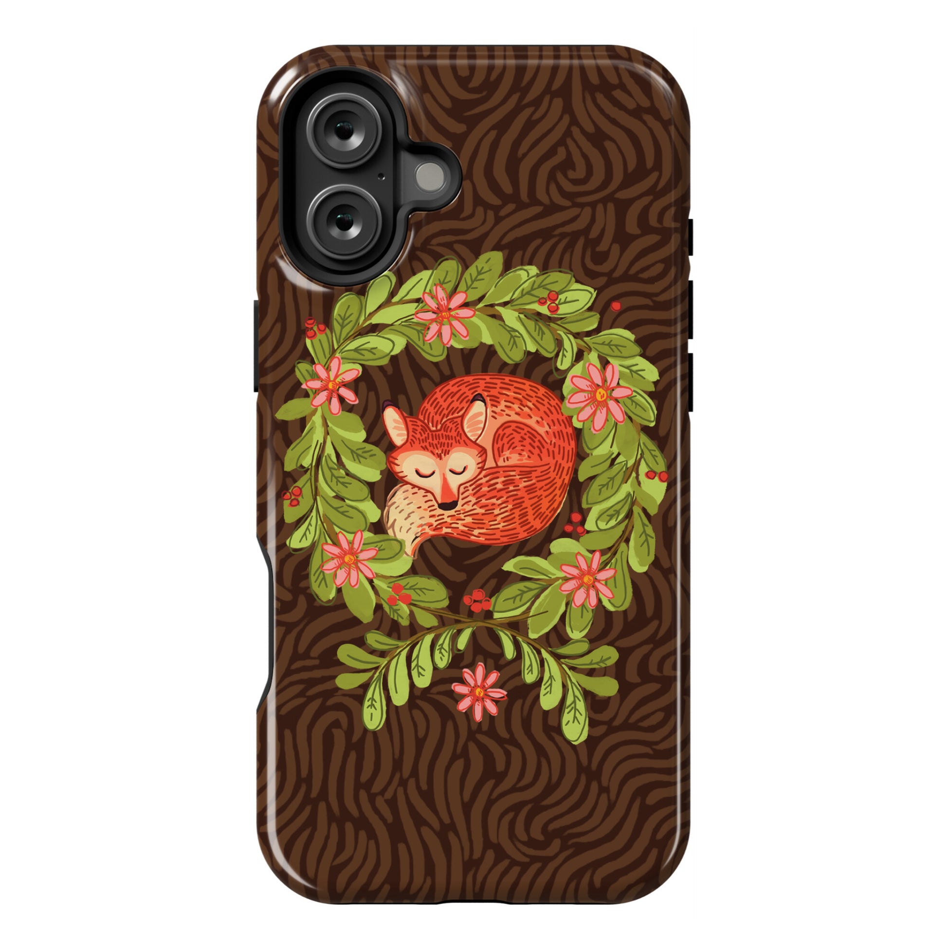 Sleeping Fox Wreath Phone Case