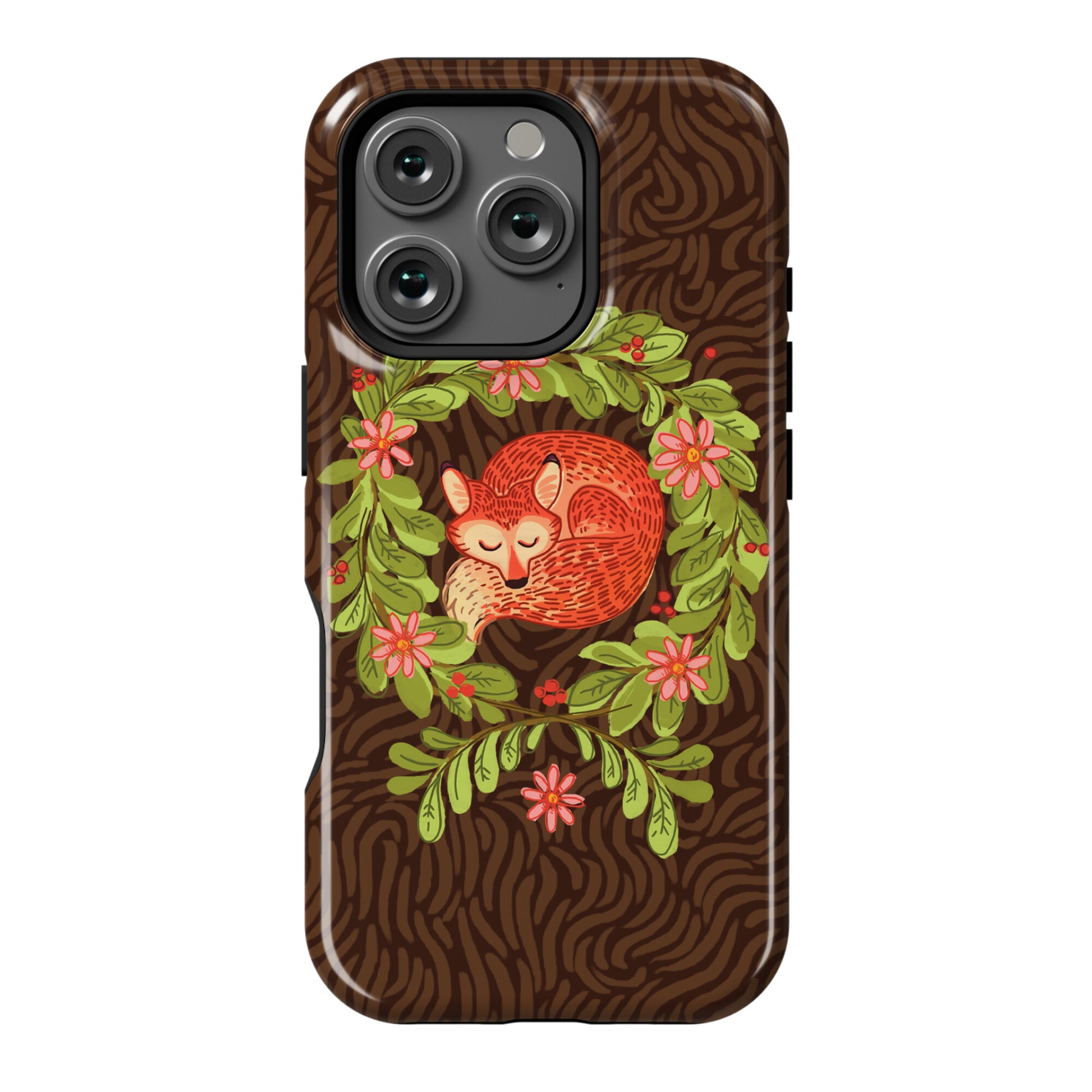 Sleeping Fox Wreath Phone Case