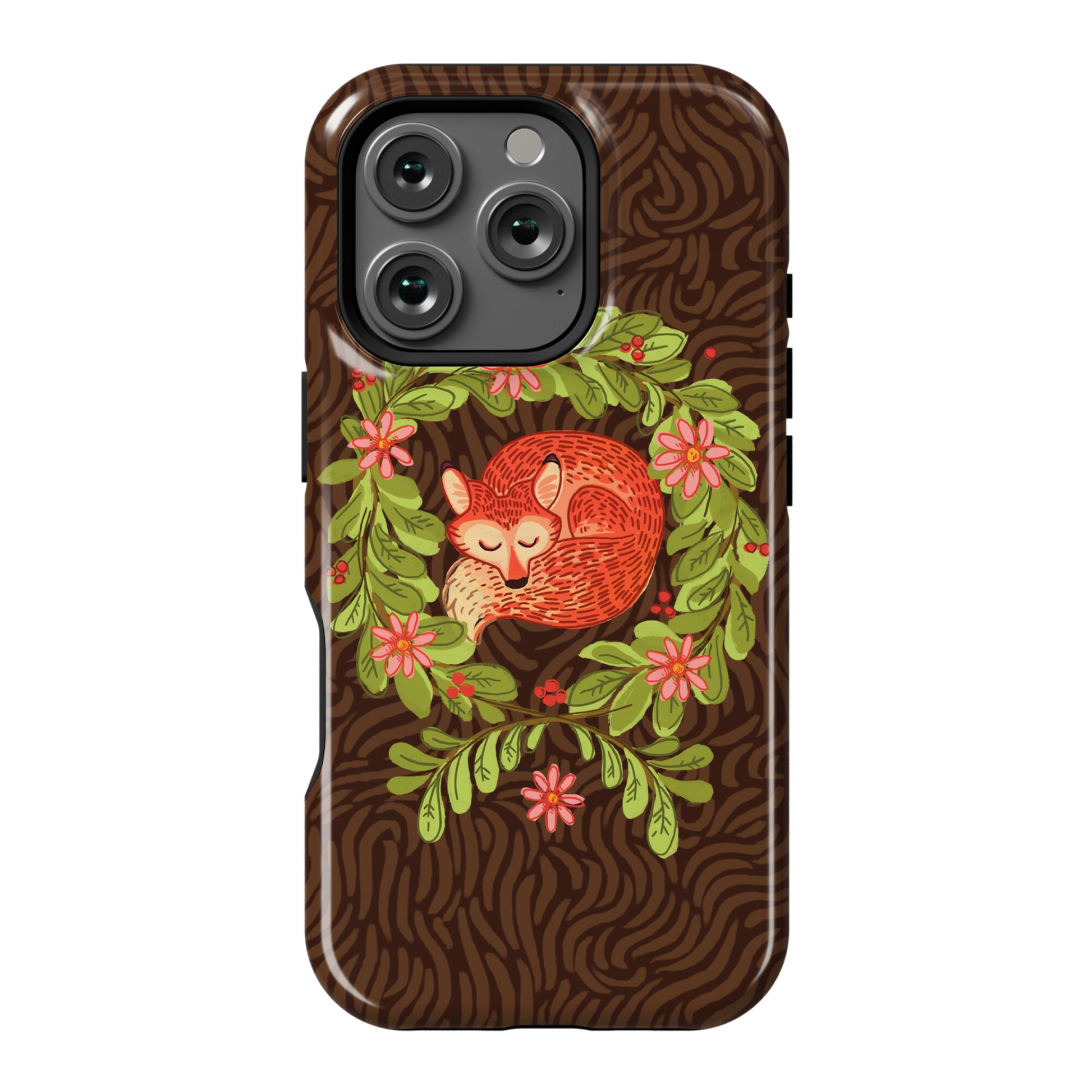 Sleeping Fox Wreath Phone Case