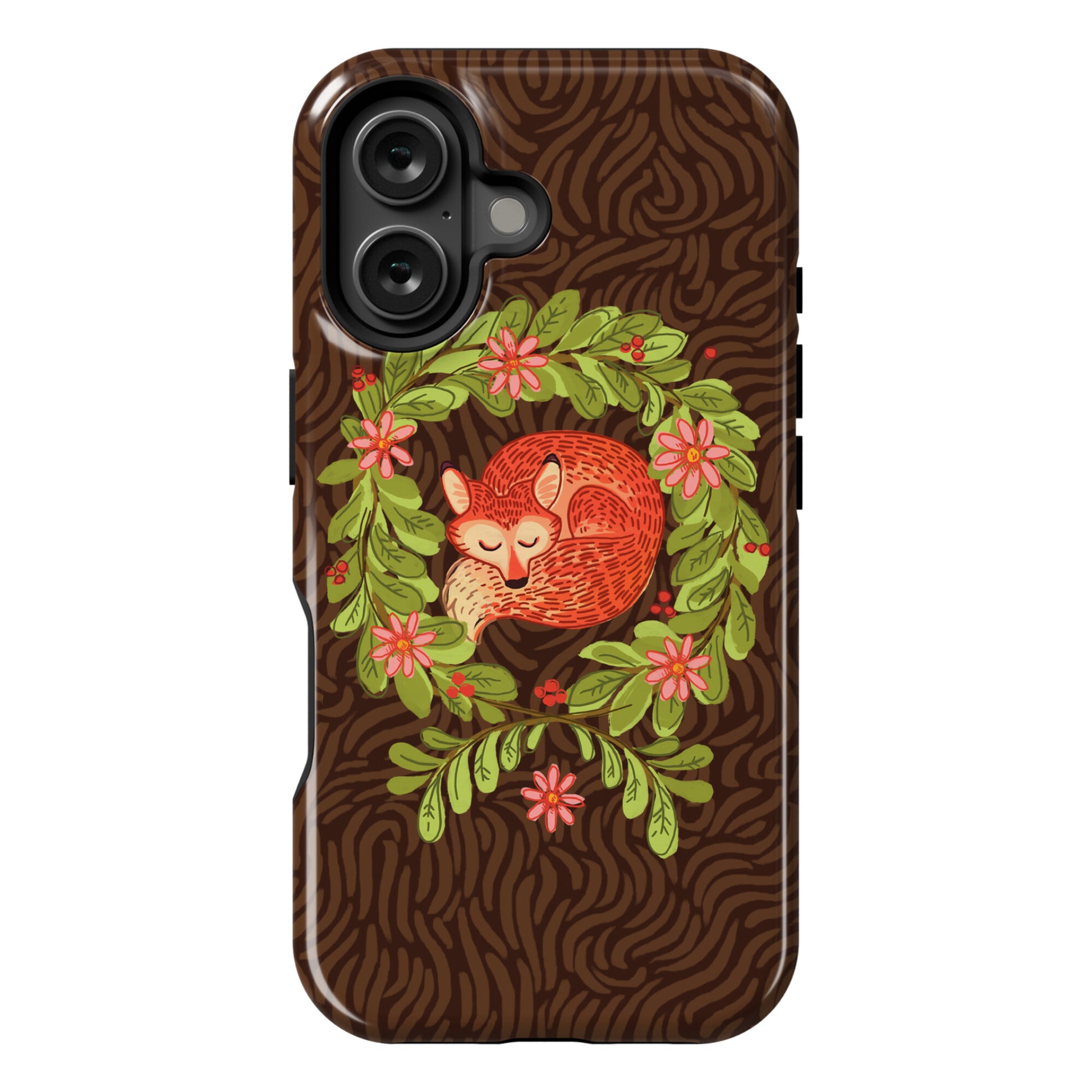 Sleeping Fox Wreath Phone Case