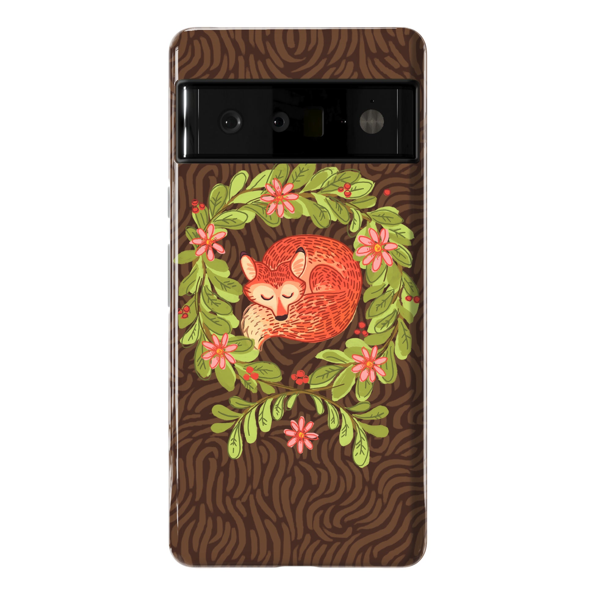Sleeping Fox Wreath Phone Case