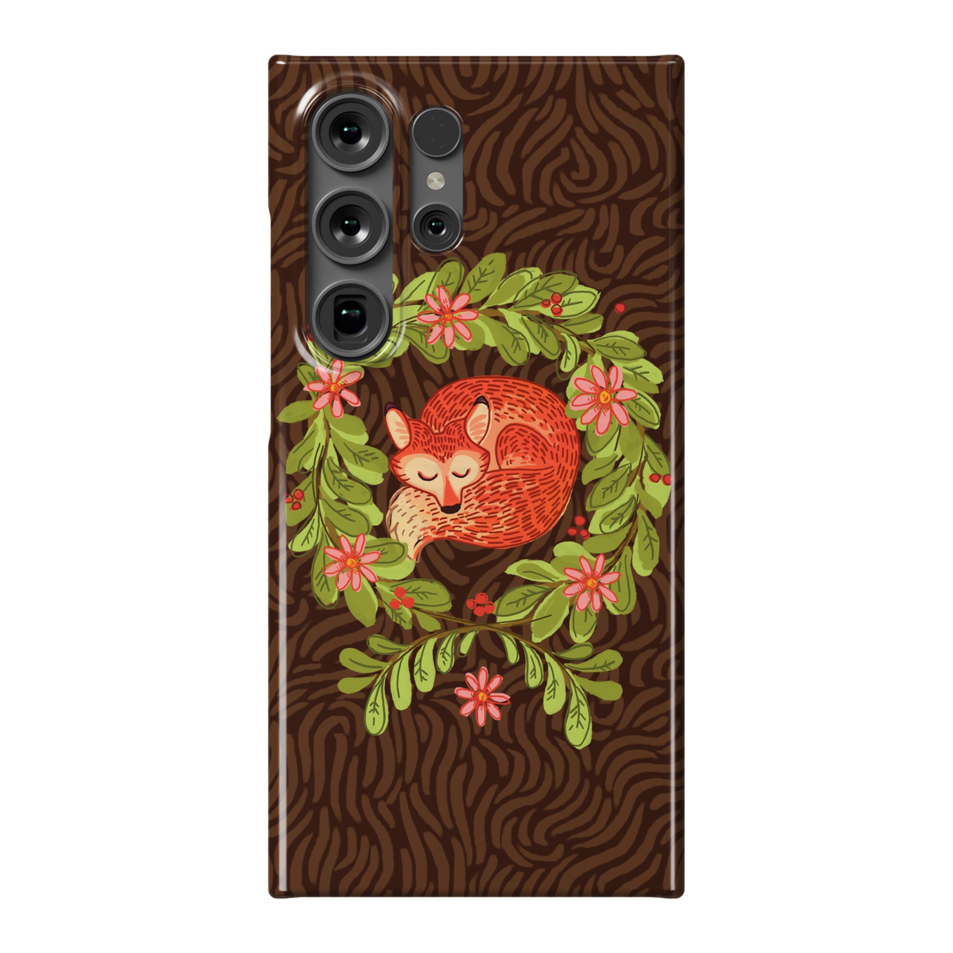 Sleeping Fox Wreath Phone Case