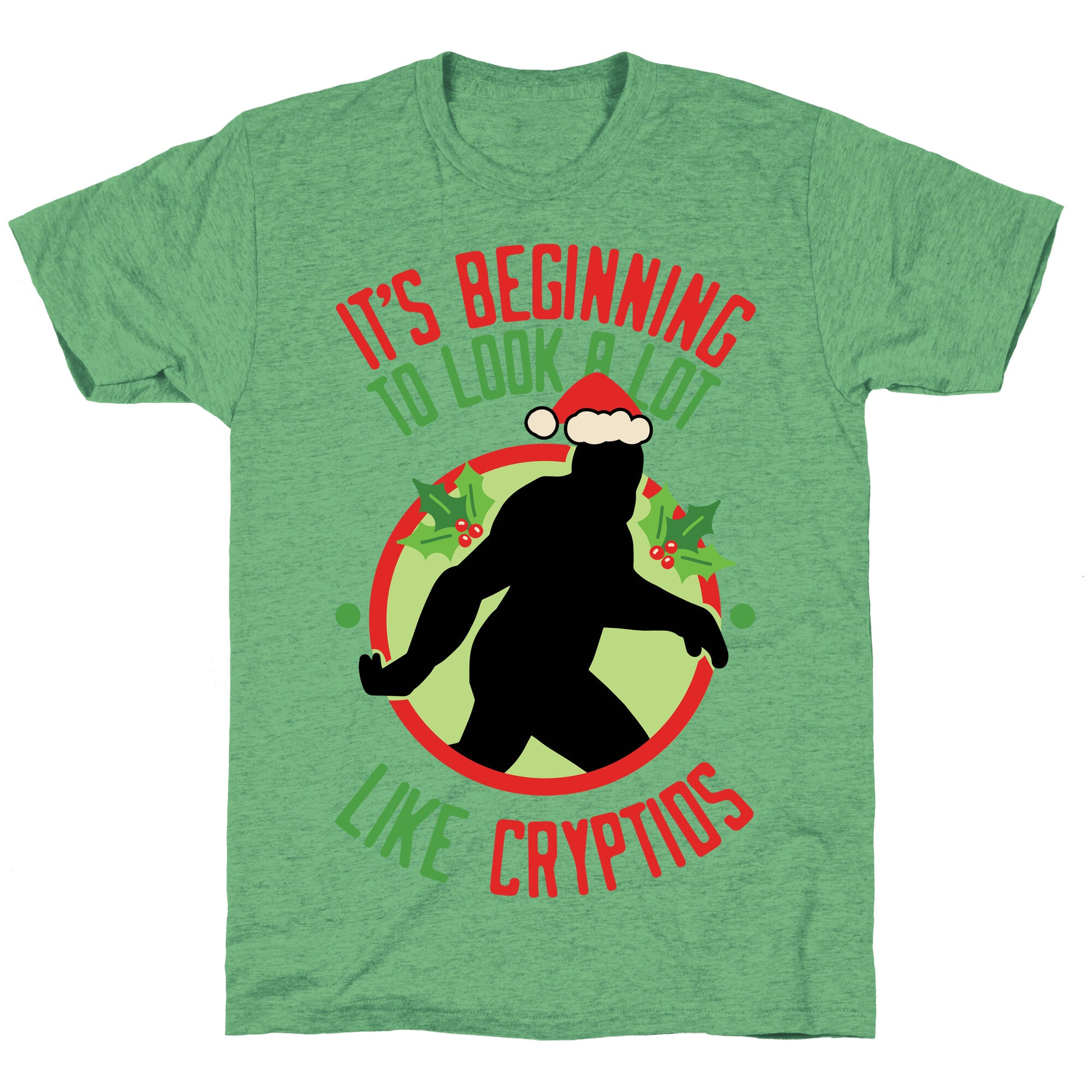 It's Beginning To Look A Lot Like Cryptids (Bigfoot) Unisex Triblend Tee