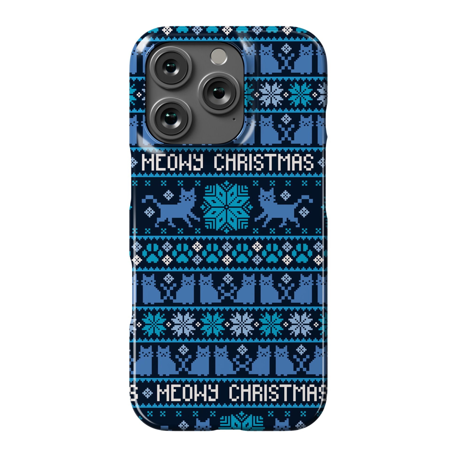 Meowy Christmas Cat Sweater Pattern Phone Case