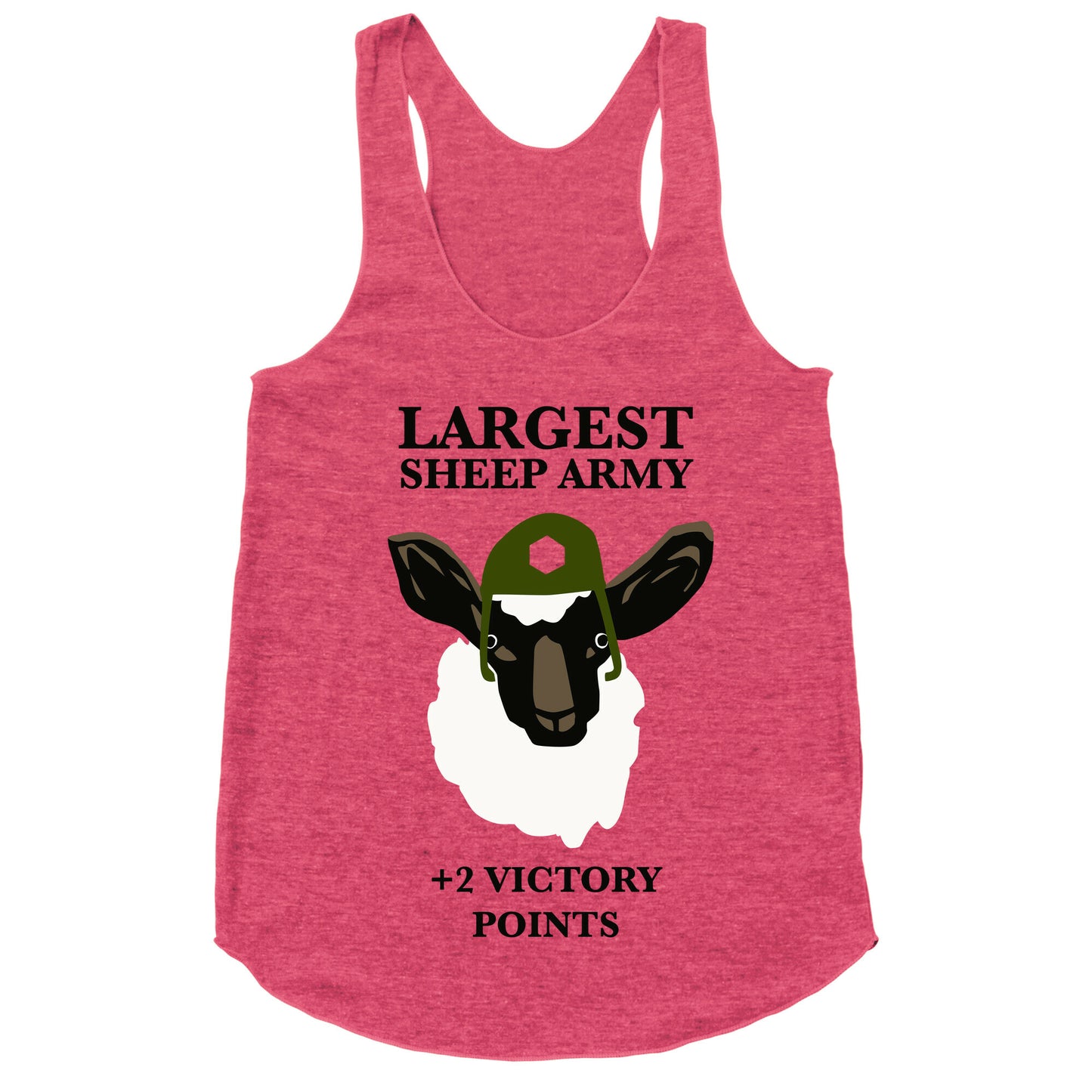 Largest Sheep Army Racerback Tank