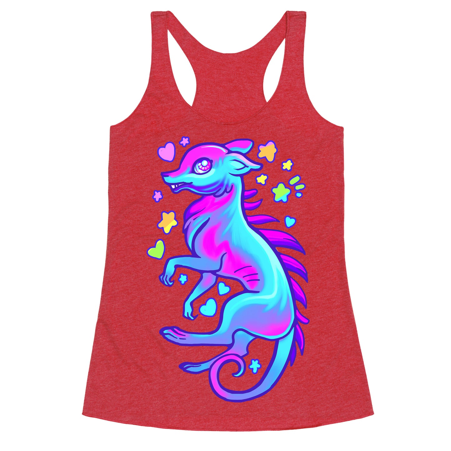 Neon Rainbow Chupacabra Racerback Tank