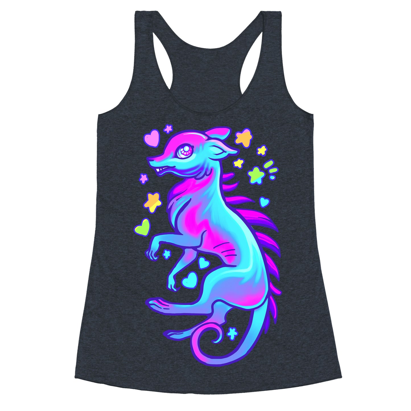 Neon Rainbow Chupacabra Racerback Tank