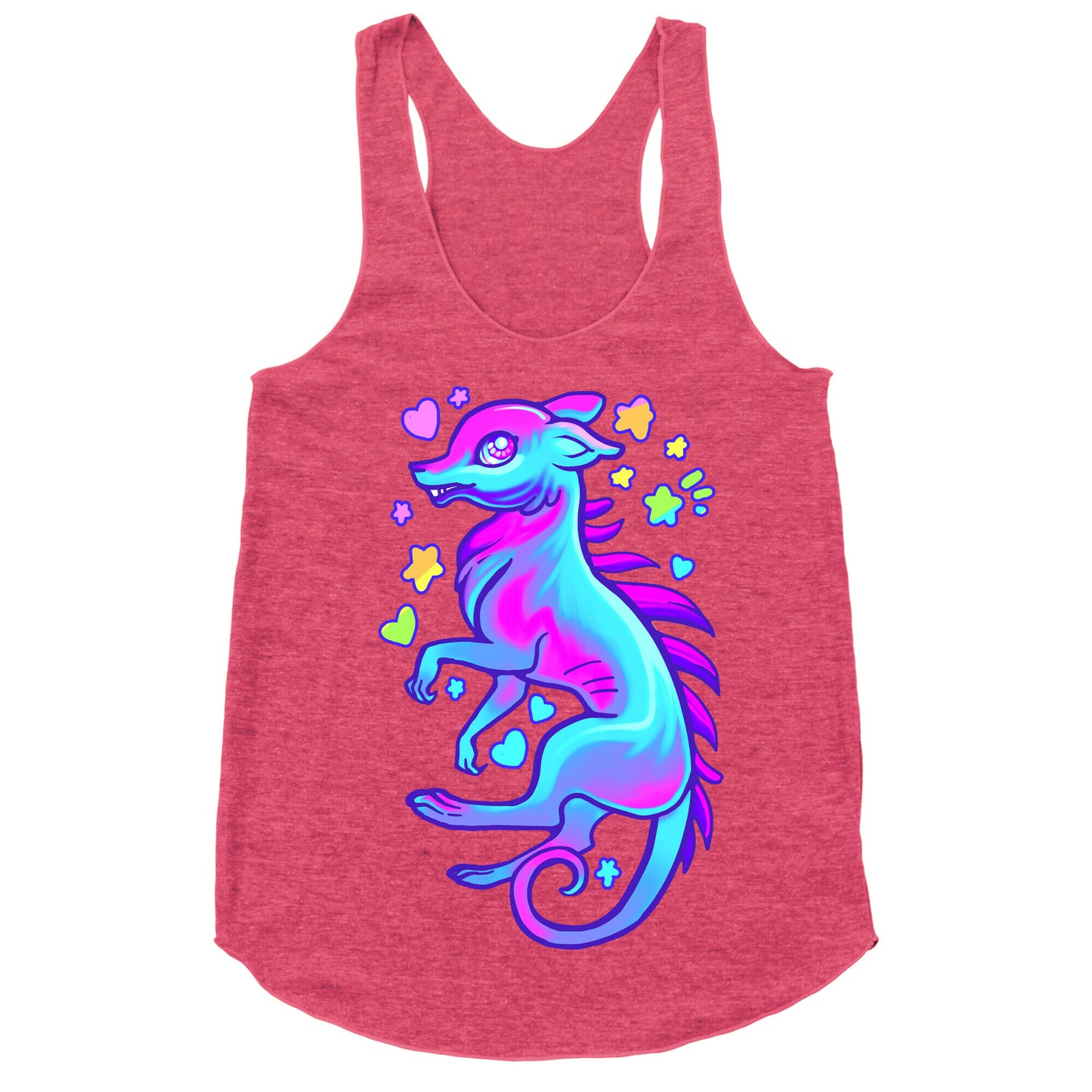 Neon Rainbow Chupacabra Racerback Tank