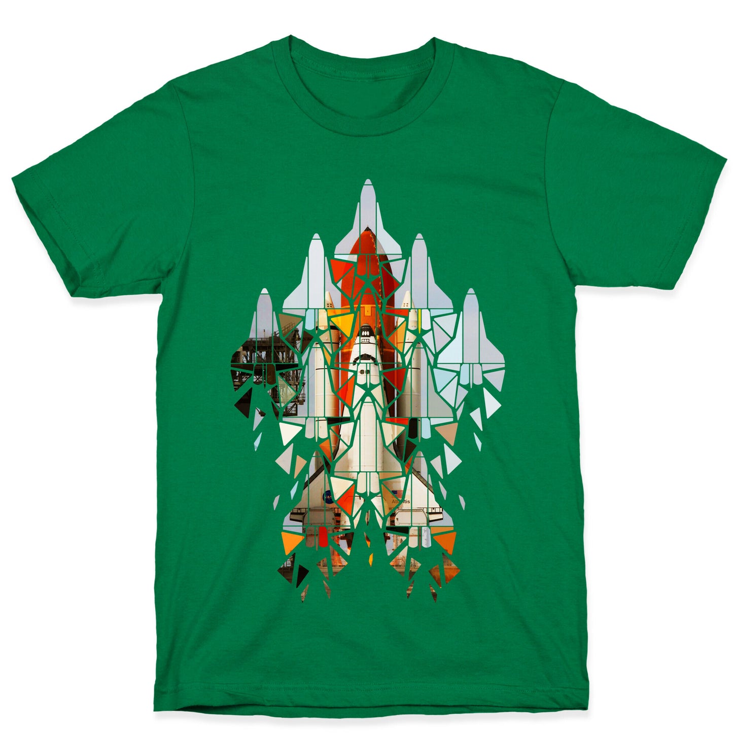 Geometric Space Shuttle Launch T-Shirt