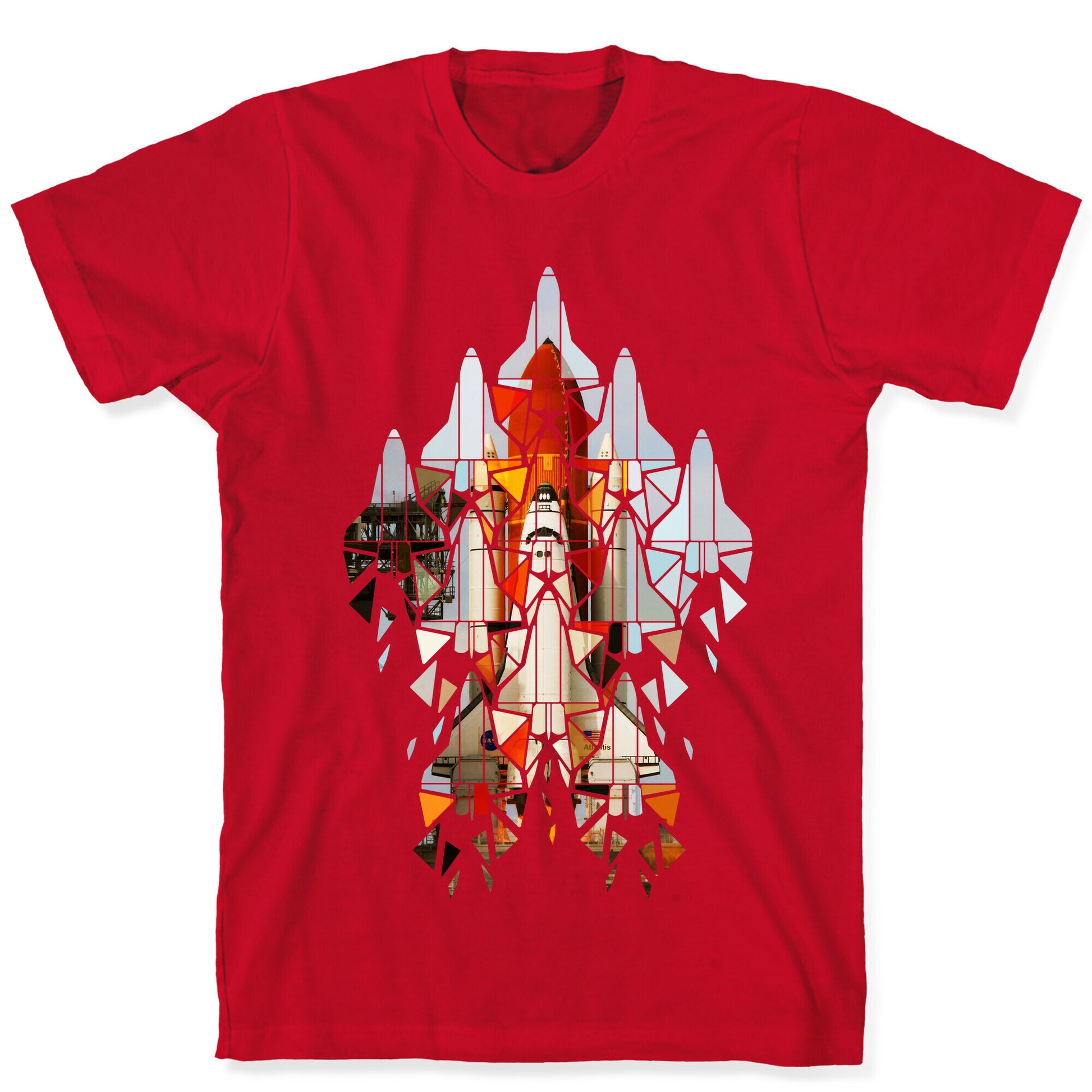 Geometric Space Shuttle Launch T-Shirt