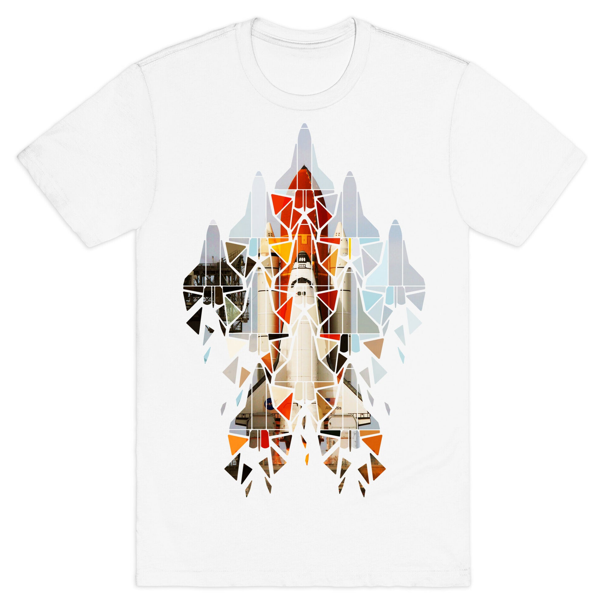 Geometric Space Shuttle Launch T-Shirt