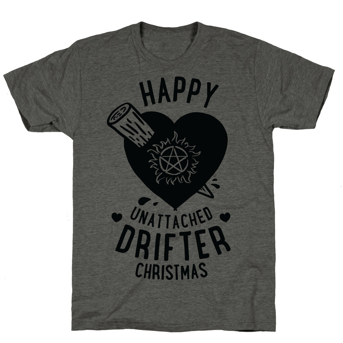 Happy Unattached Drifter Christmas Unisex Triblend Tee