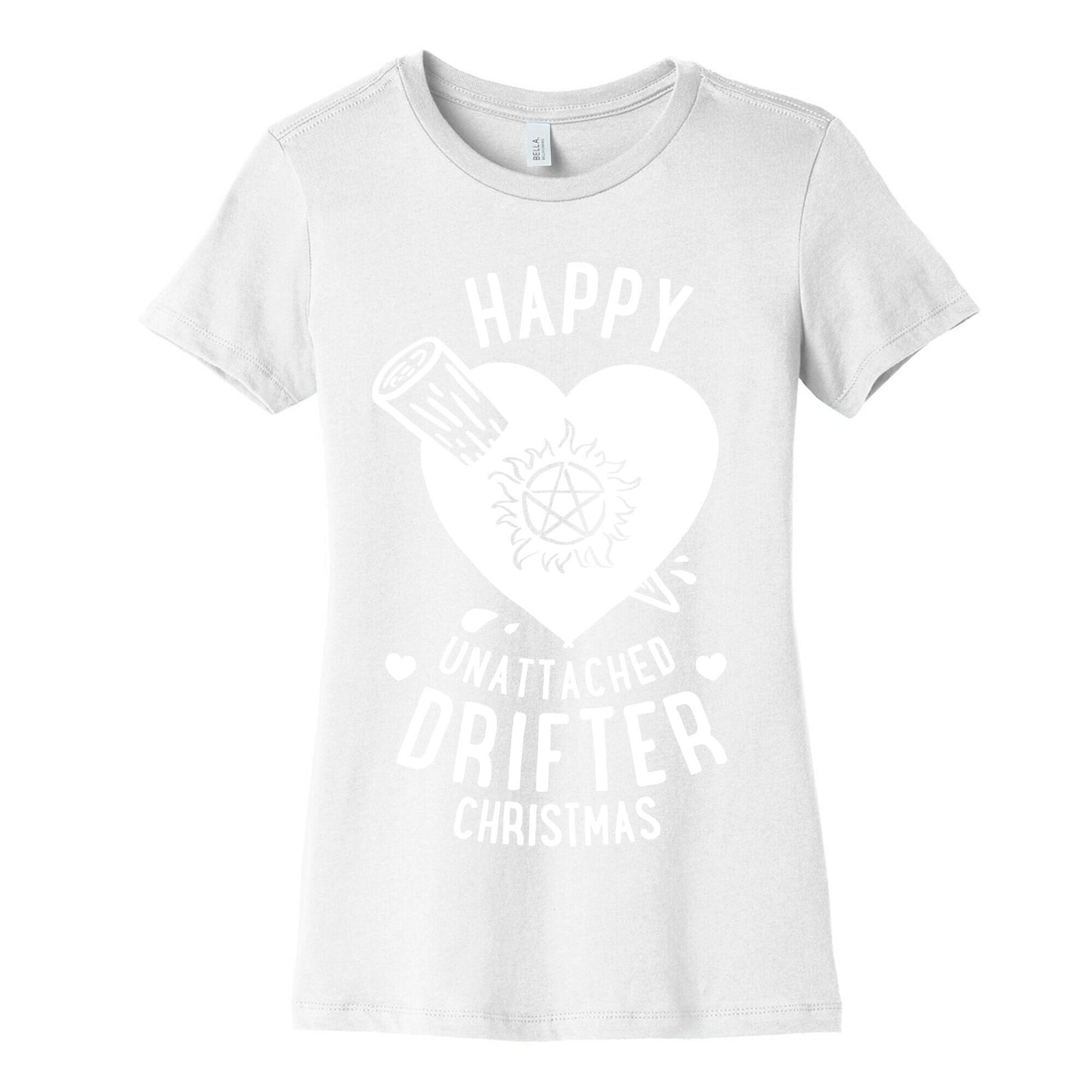 Happy Unattached Drifter Christmas Women's Cotton Tee