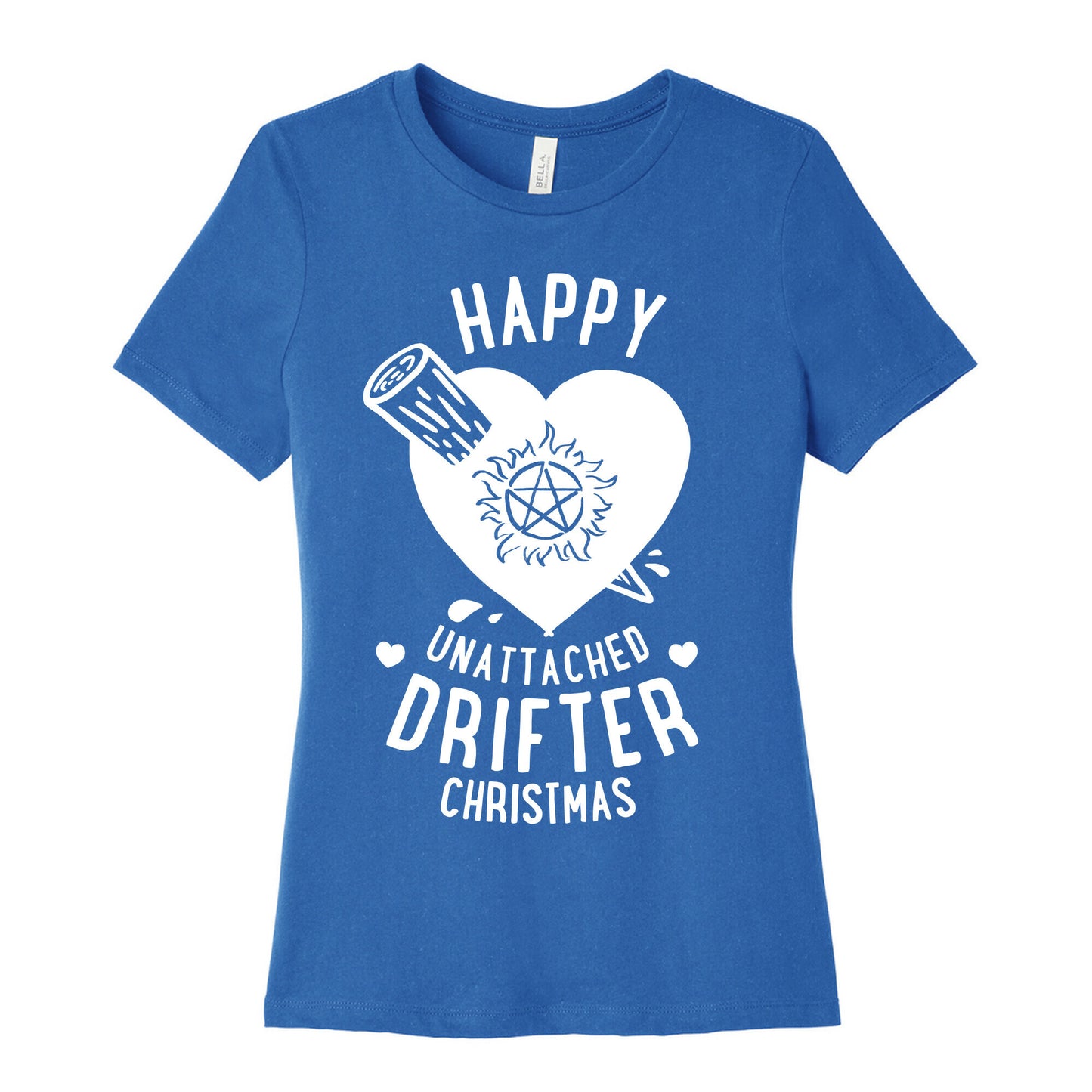 Happy Unattached Drifter Christmas Women's Cotton Tee
