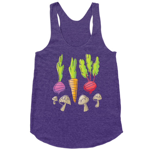 Retro Vegetable Pattern Racerback Tank