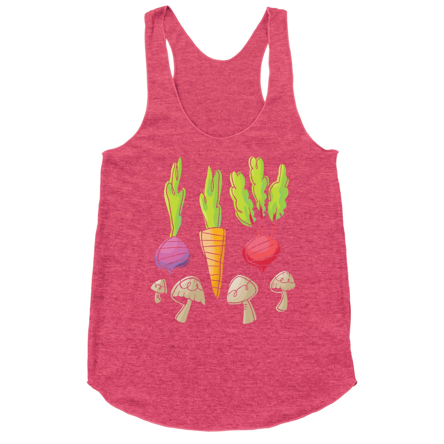 Retro Vegetable Pattern Racerback Tank