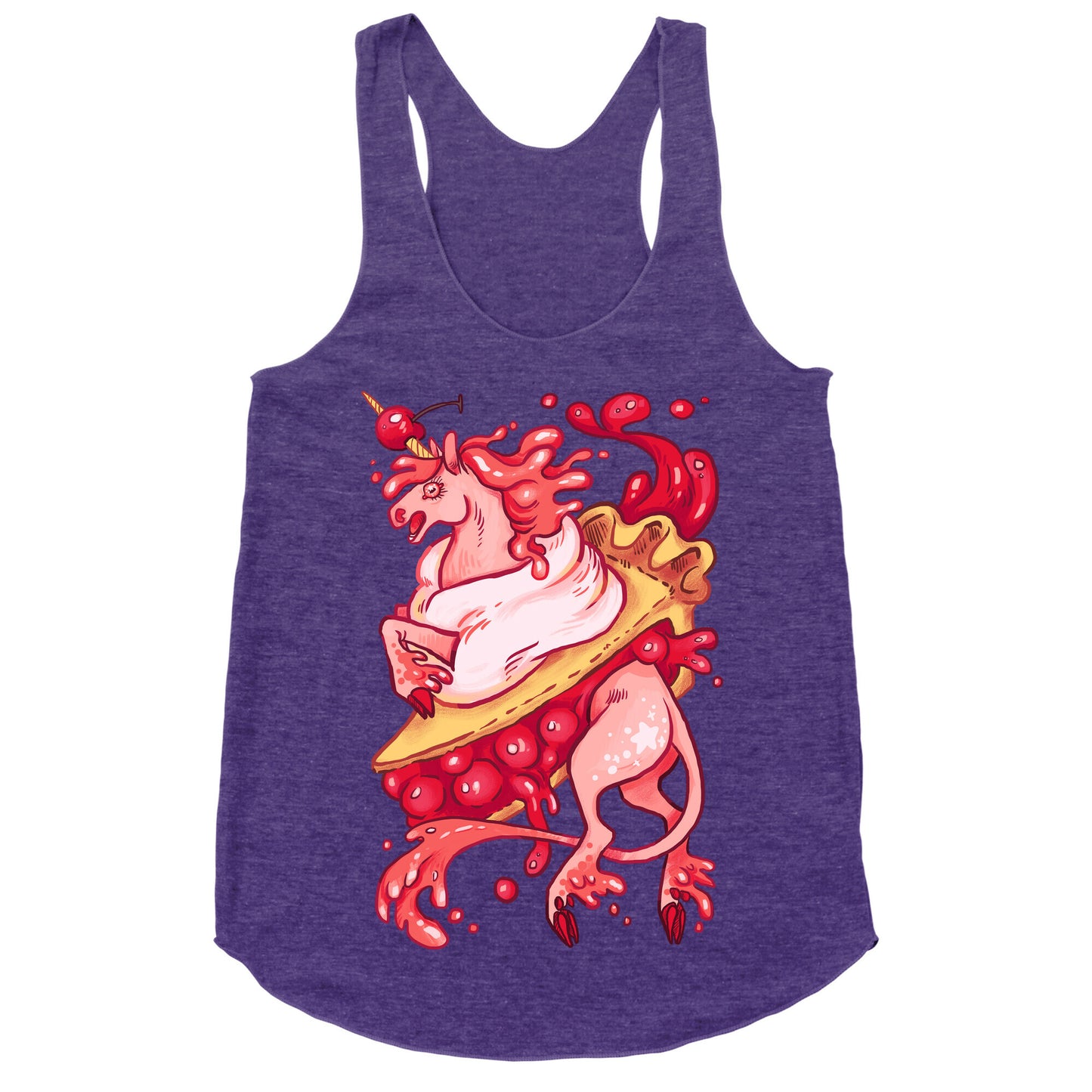 Kawaii Unicorn Pie Racerback Tank