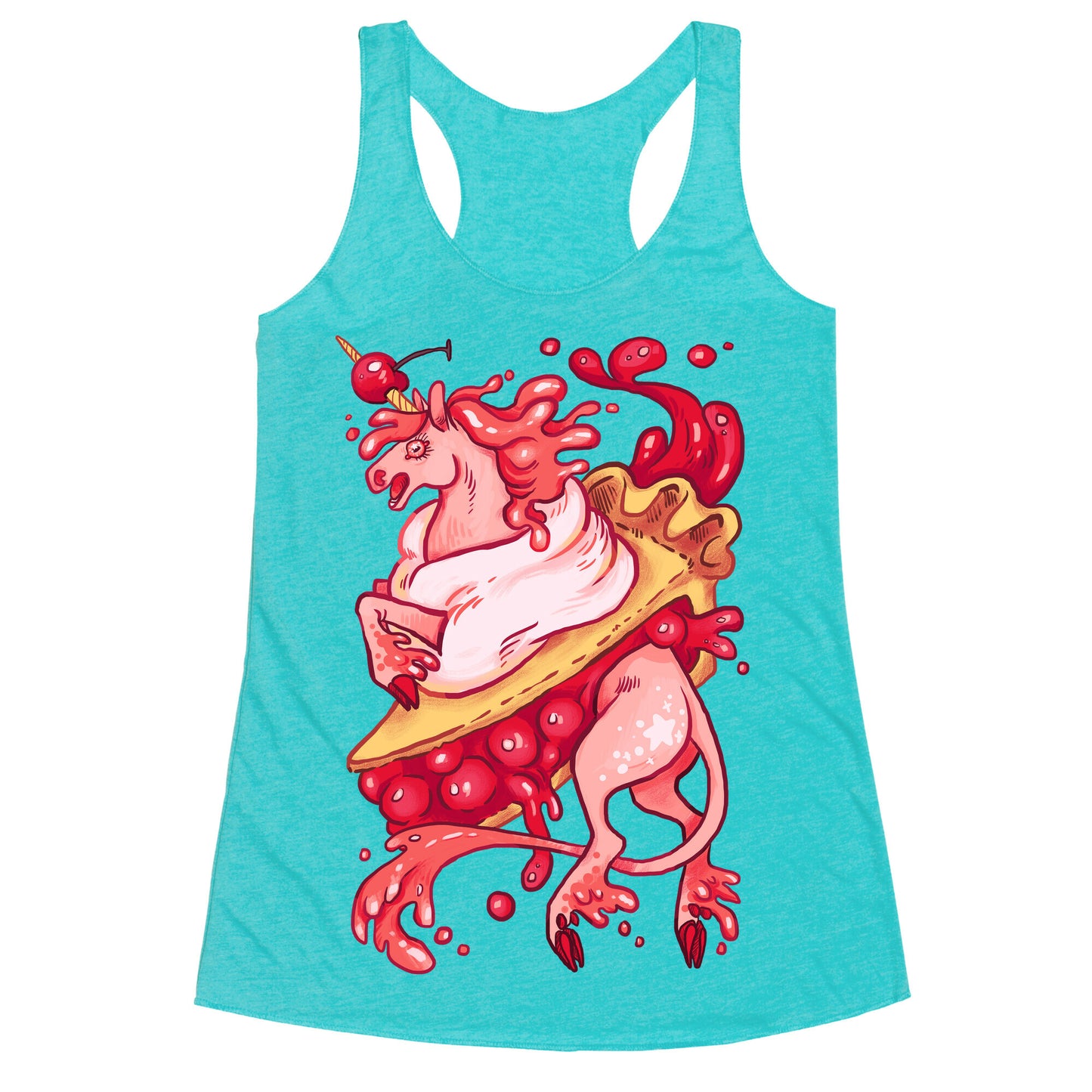 Kawaii Unicorn Pie Racerback Tank
