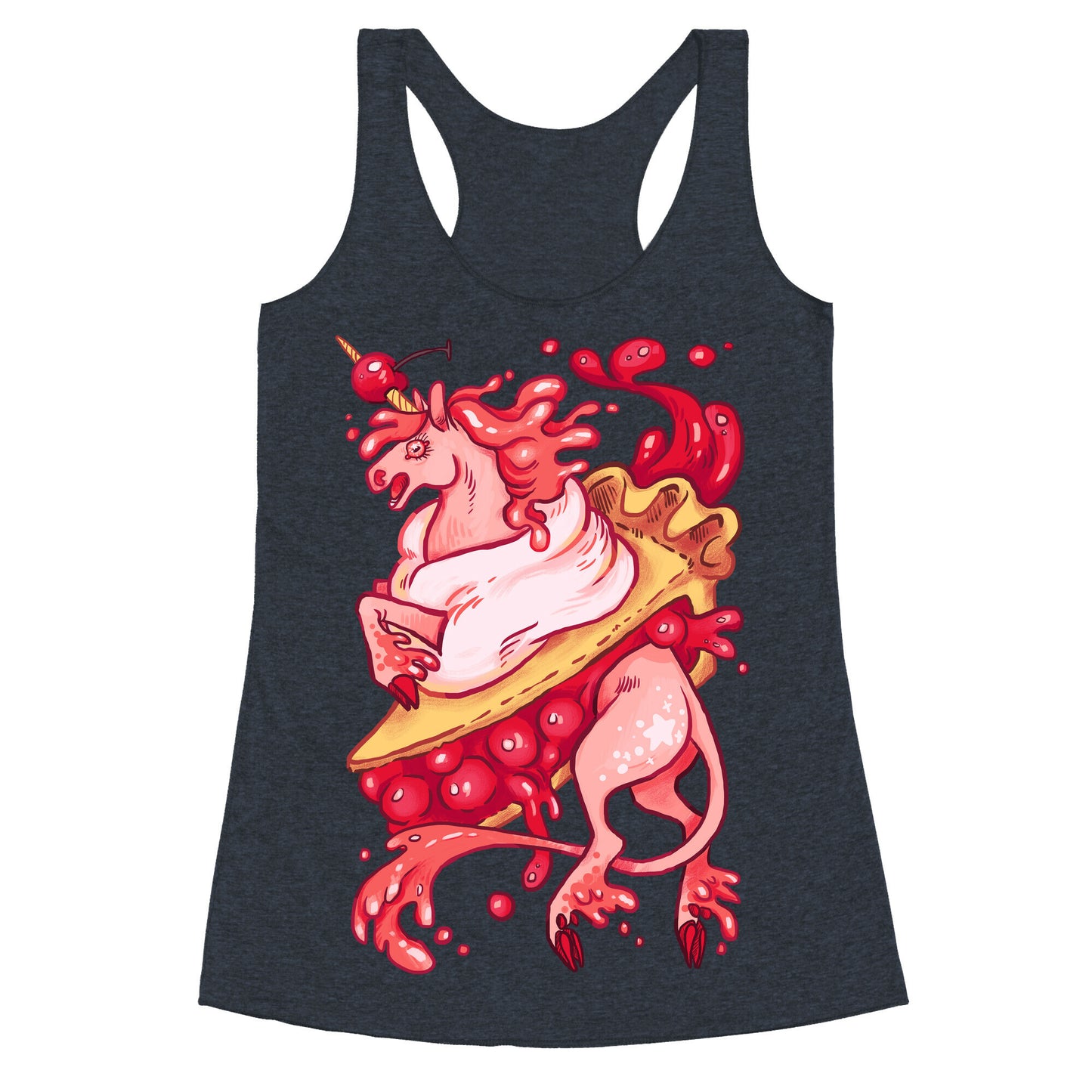 Kawaii Unicorn Pie Racerback Tank